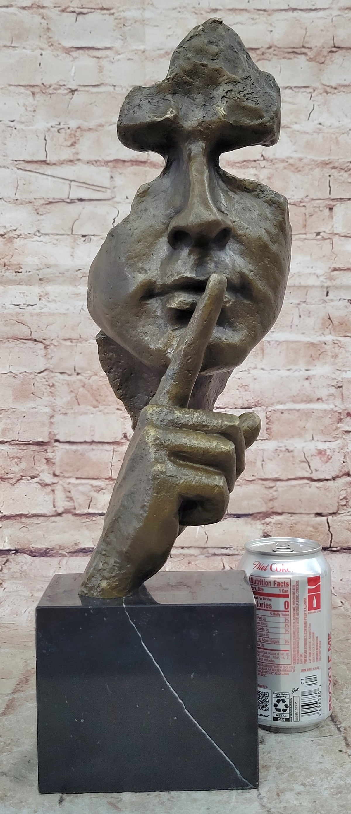 Bronze Sculpture Statue Silence Abstract Figure Inspired by Salvador Dali Artwork