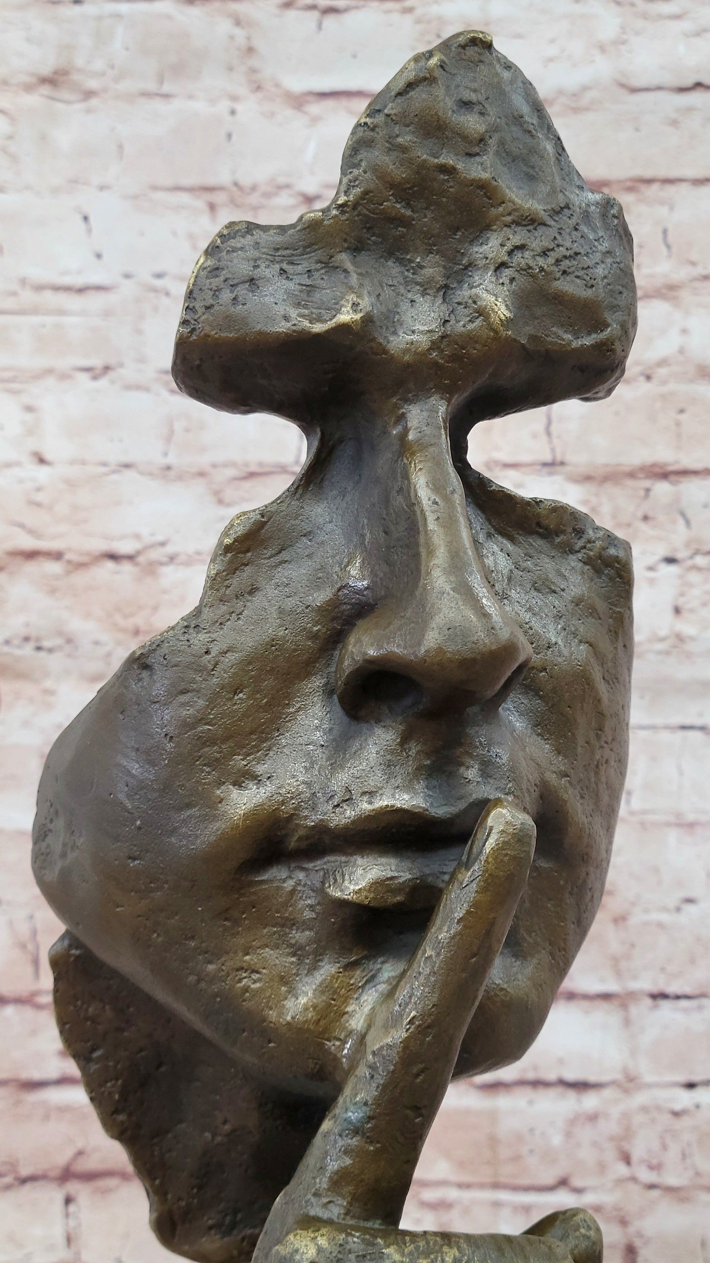 Bronze Sculpture Statue Silence Abstract Figure Inspired by Salvador Dali Artwork