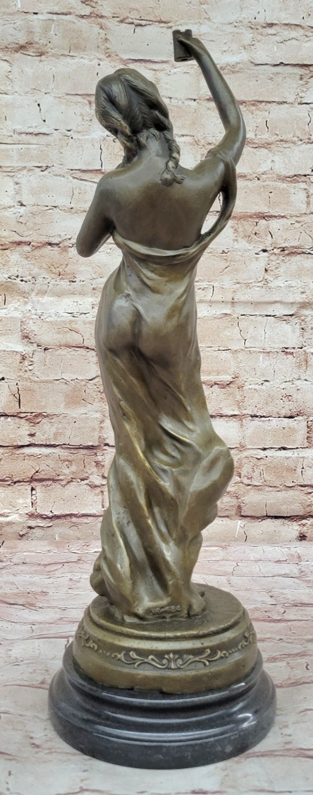 Handcrafted bronze sculpture SALE Nouve Art Patoue Posing Cautiously Lady Young