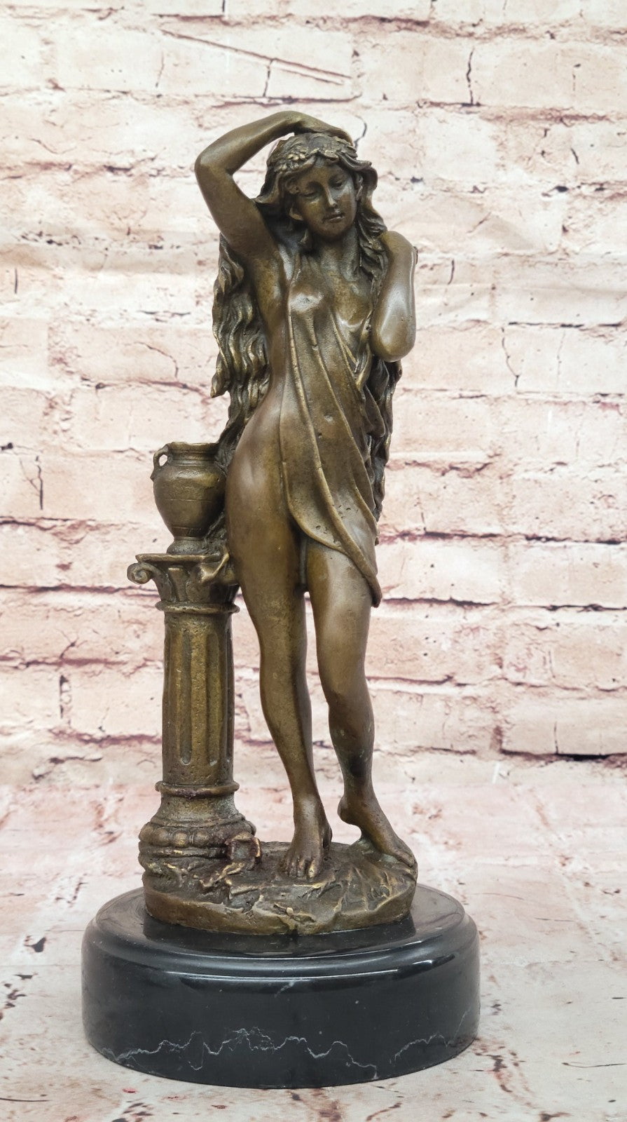 Original Jean Patoue French Nude Girl Bronze Figurine Marble Figure Hotcast