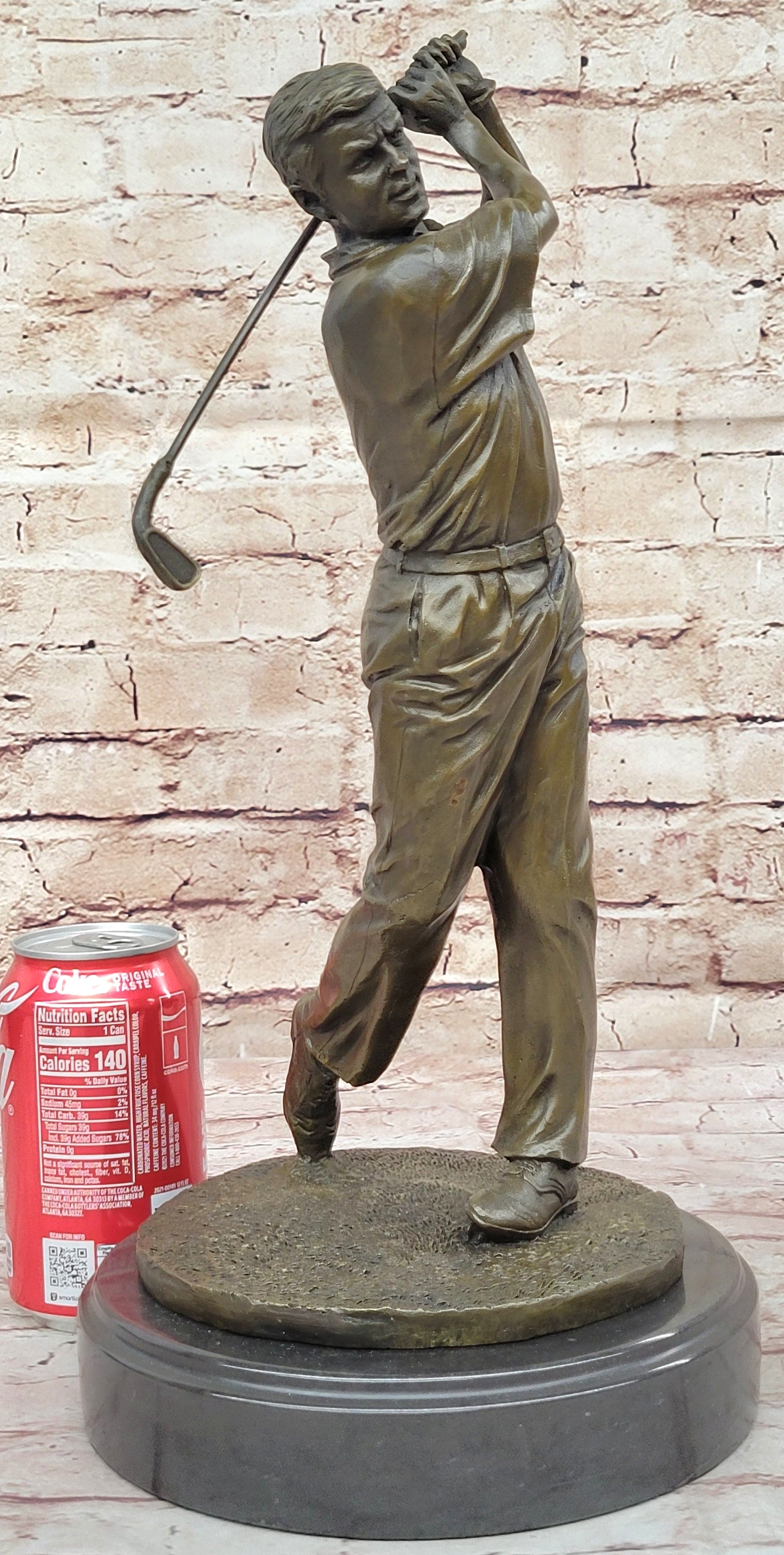 Bobby Jones Classic Golfer Art Bronze Marble Statue Golf Club Pro Shop Sculpture