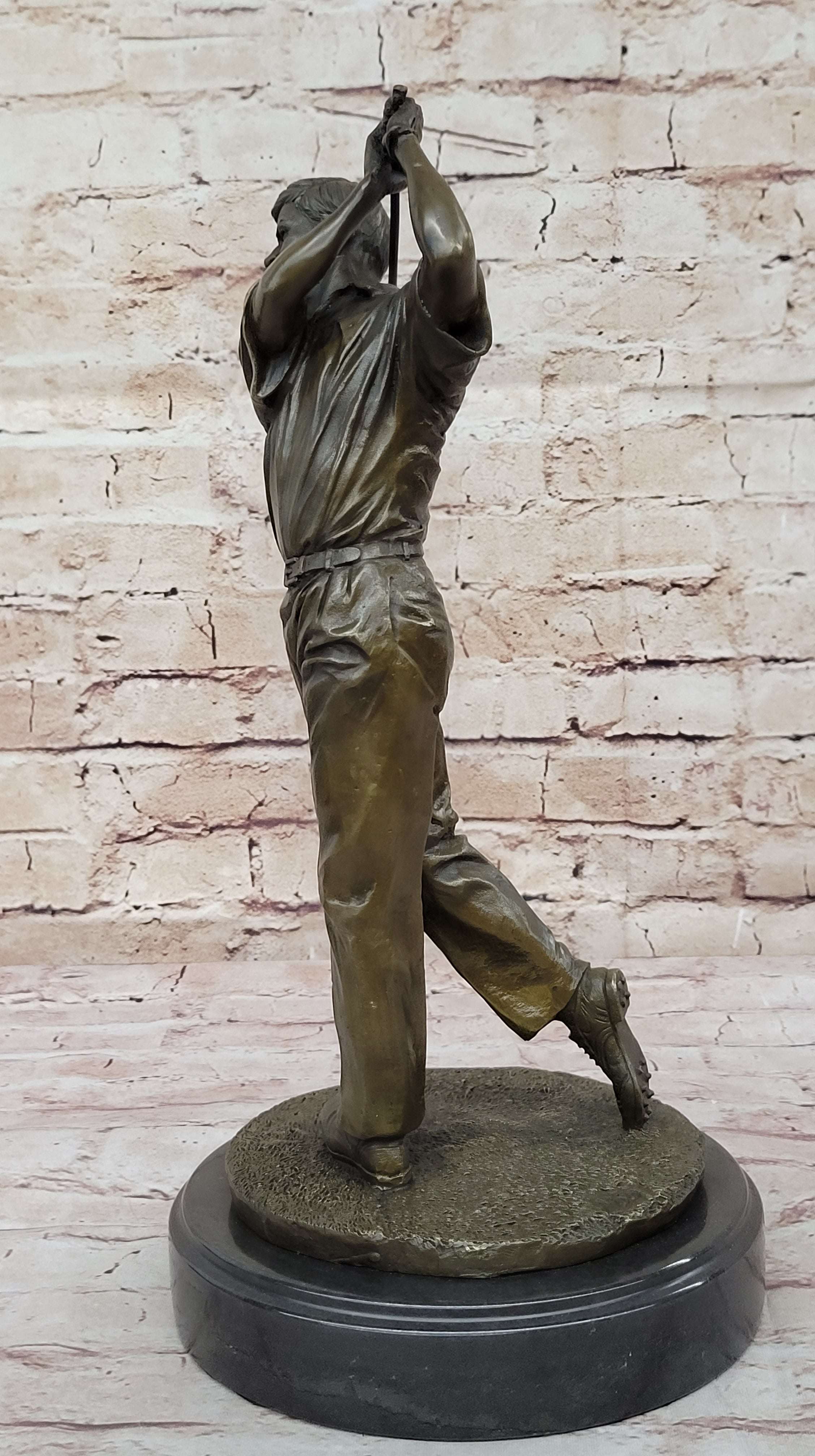 Bobby Jones Classic Golfer Art Bronze Marble Statue Golf Club Pro Shop Sculpture
