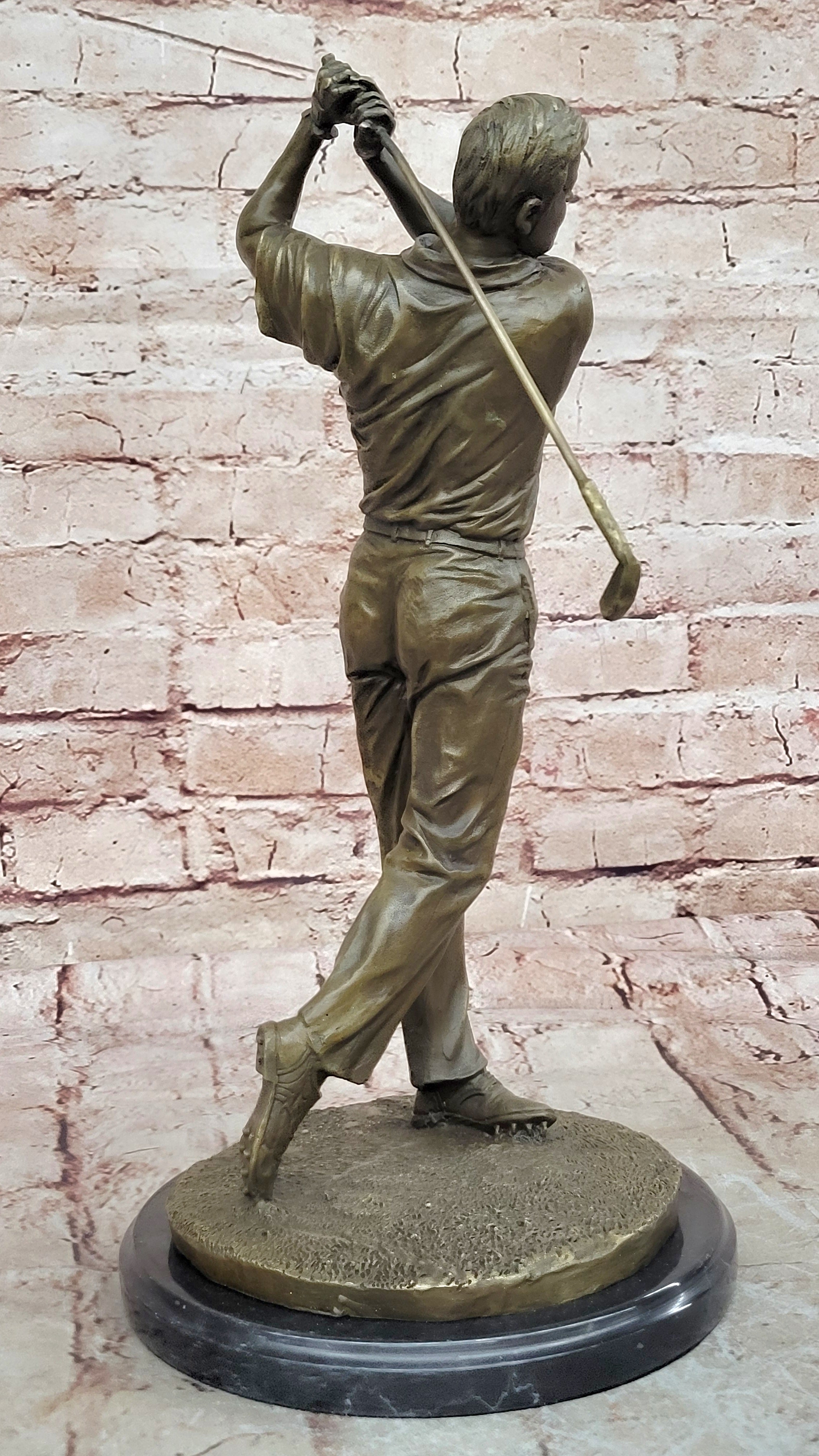 Bobby Jones Classic Golfer Art Bronze Marble Statue Golf Club Pro Shop Sculpture