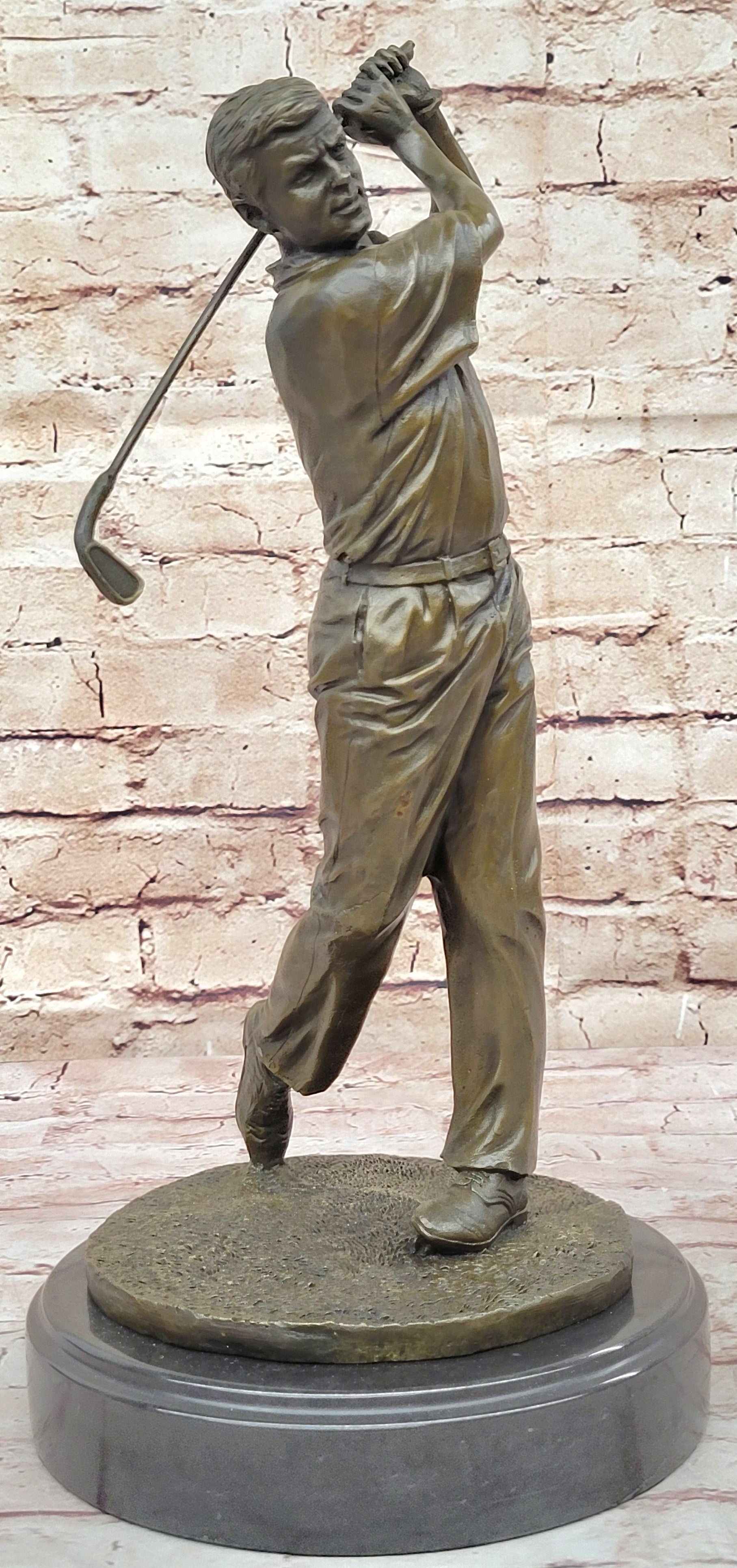 Bobby Jones Classic Golfer Art Bronze Marble Statue Golf Club Pro Shop Sculpture