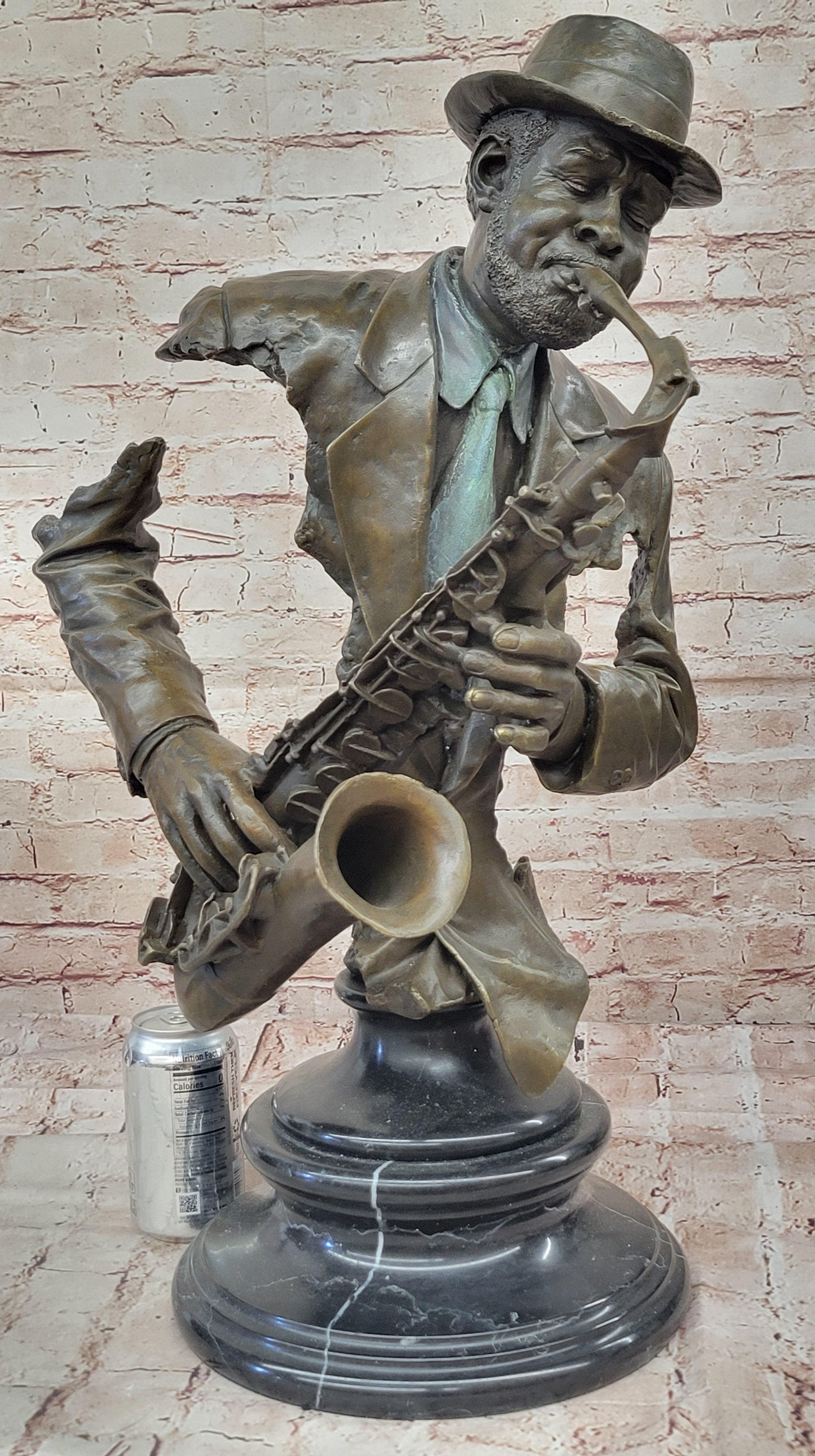 Bronze Brass Trumpet Trombone Saxophone Jazz Band Horn Players Figurines VTG