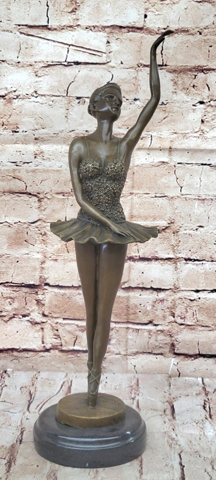 16" Original Signed Milo Well Trained Ballerina Bronze Statue Sculpture Figurine