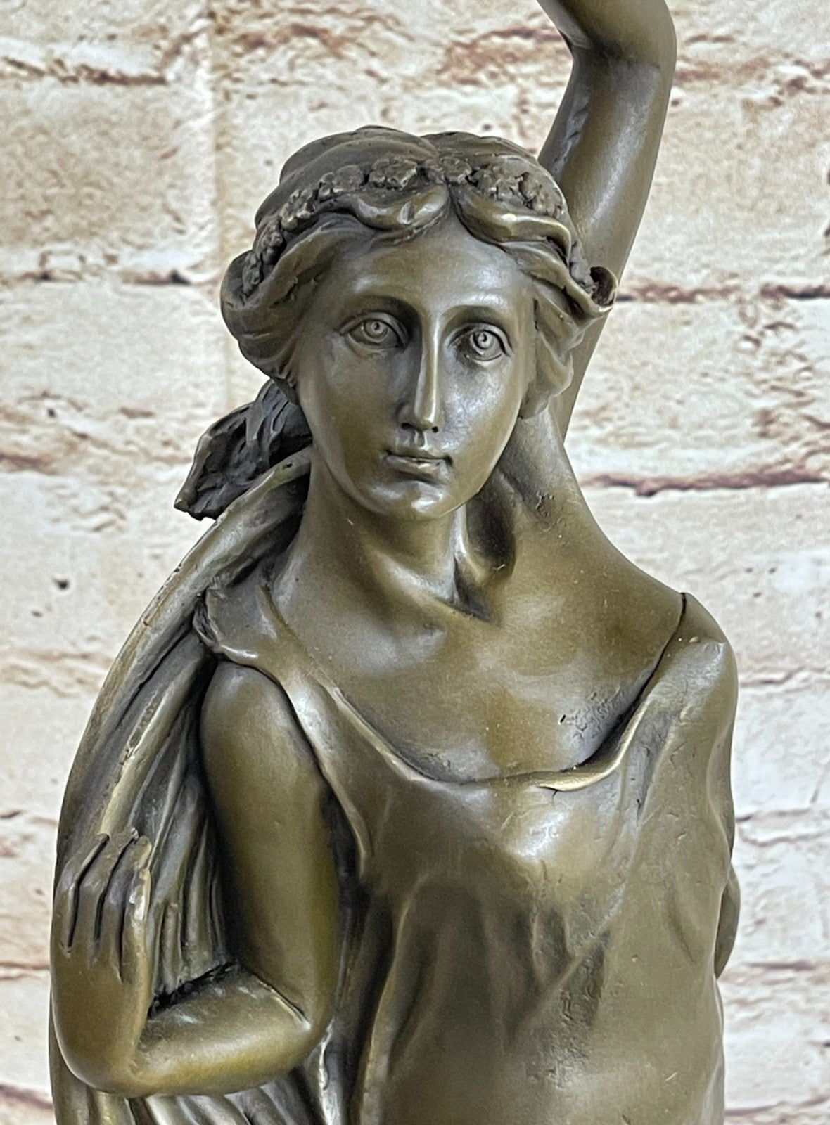 100% Solid Bronze Lady Candle Holder Girl Candlestick brass Statue Art Figurine