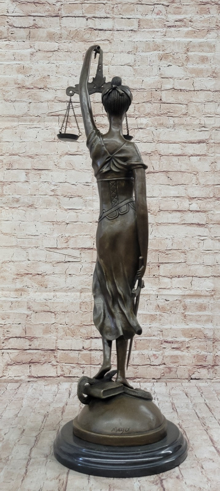 Bronze Hand-crafted Art Sculpture GODDESS Blind Lady Justice Law OFFICE Statue