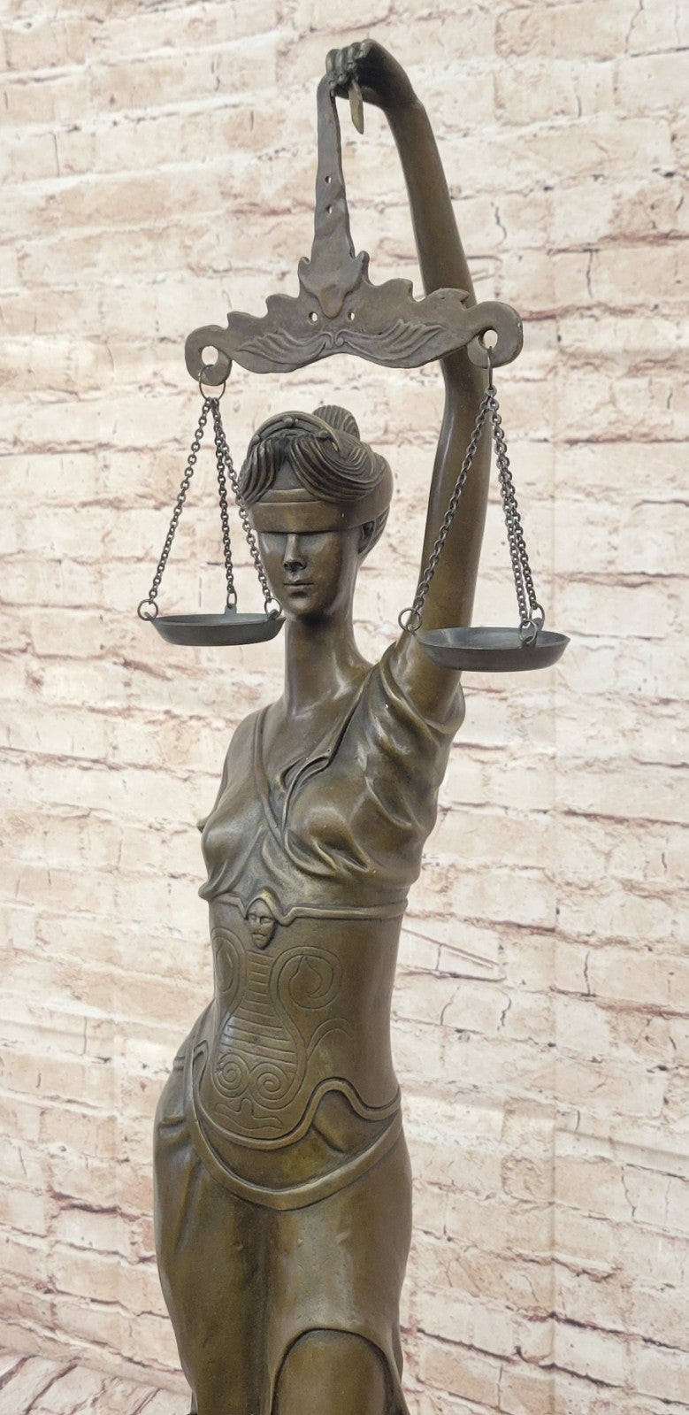 Bronze Hand-crafted Art Sculpture GODDESS Blind Lady Justice Law OFFICE Statue