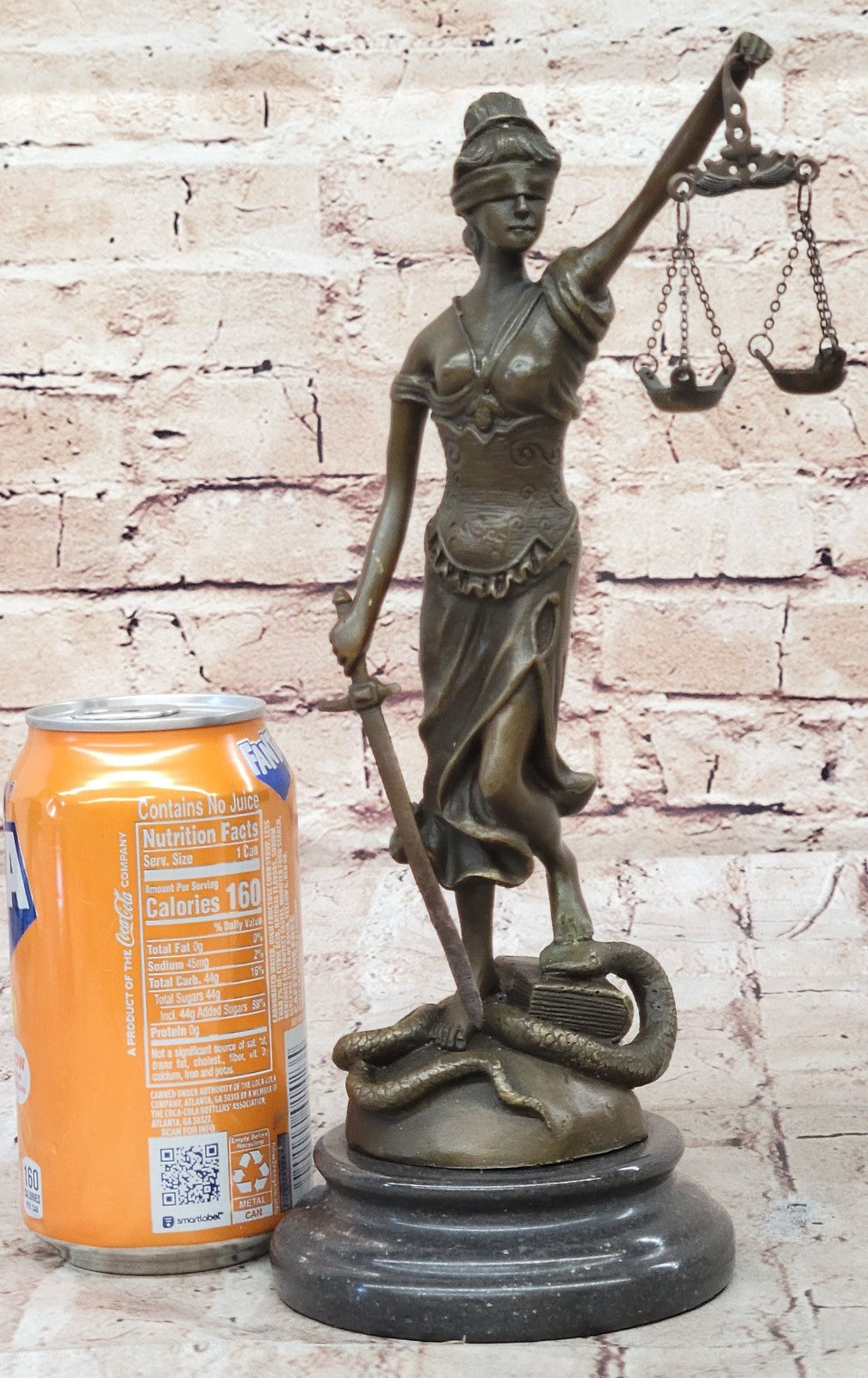 Nude Signed by Mayor Lawyer Gift blind Justice Bronze Sculpture Marble Figure