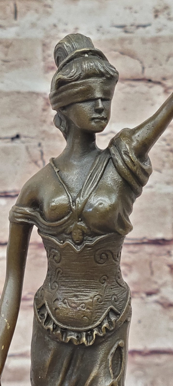 Nude Signed by Mayor Lawyer Gift blind Justice Bronze Sculpture Marble Figure