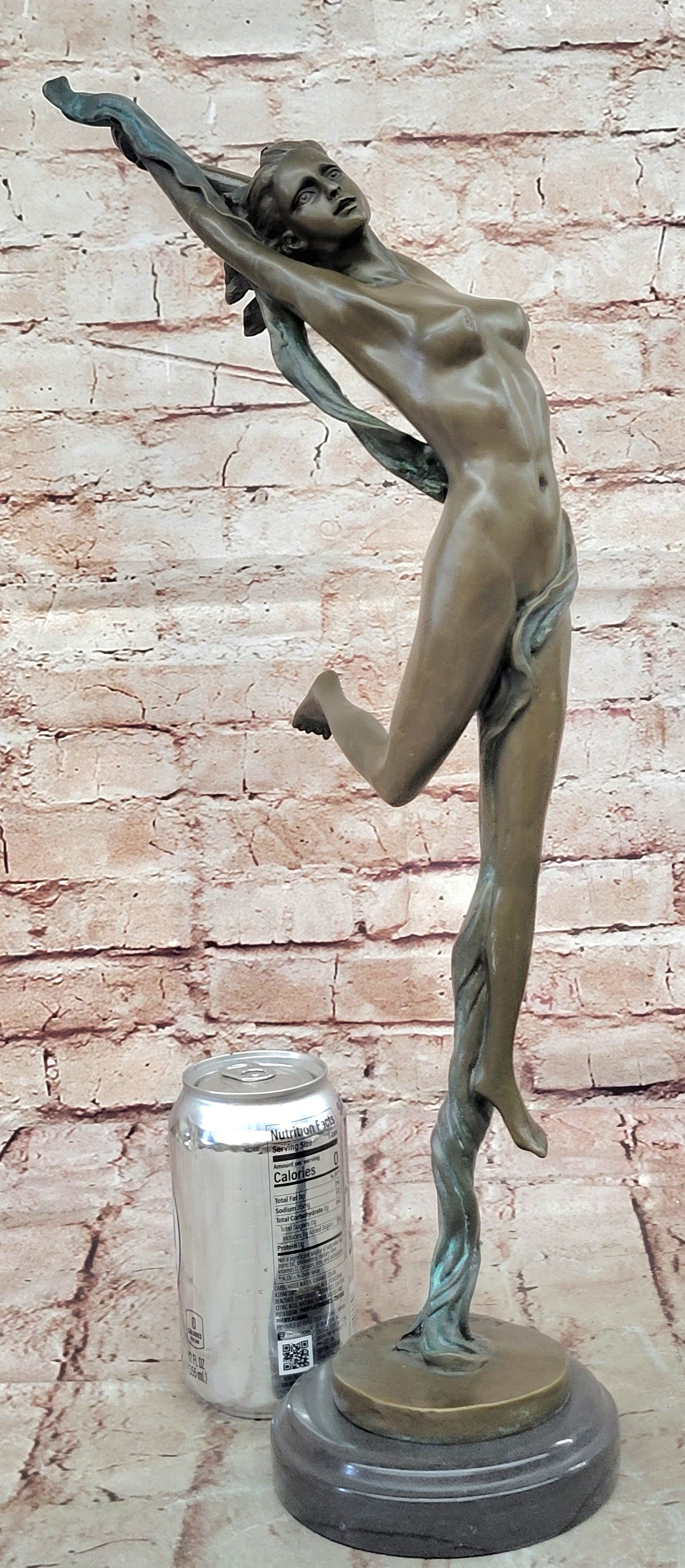 Sexy Nude Erotic Nymph Sculpture Signed Original Vitaleh Hot Cast Bronze Statue