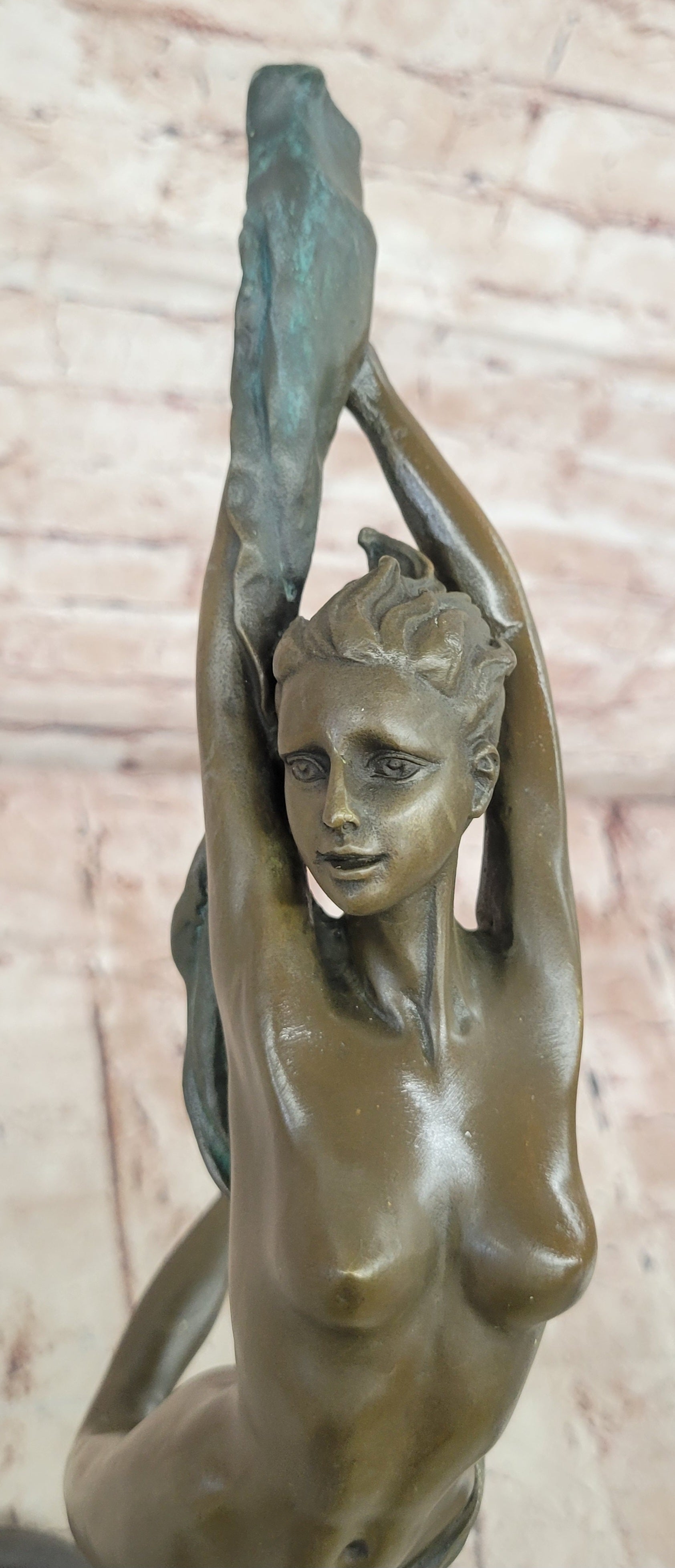 Sexy Nude Erotic Nymph Sculpture Signed Original Vitaleh Hot Cast Bronze Statue