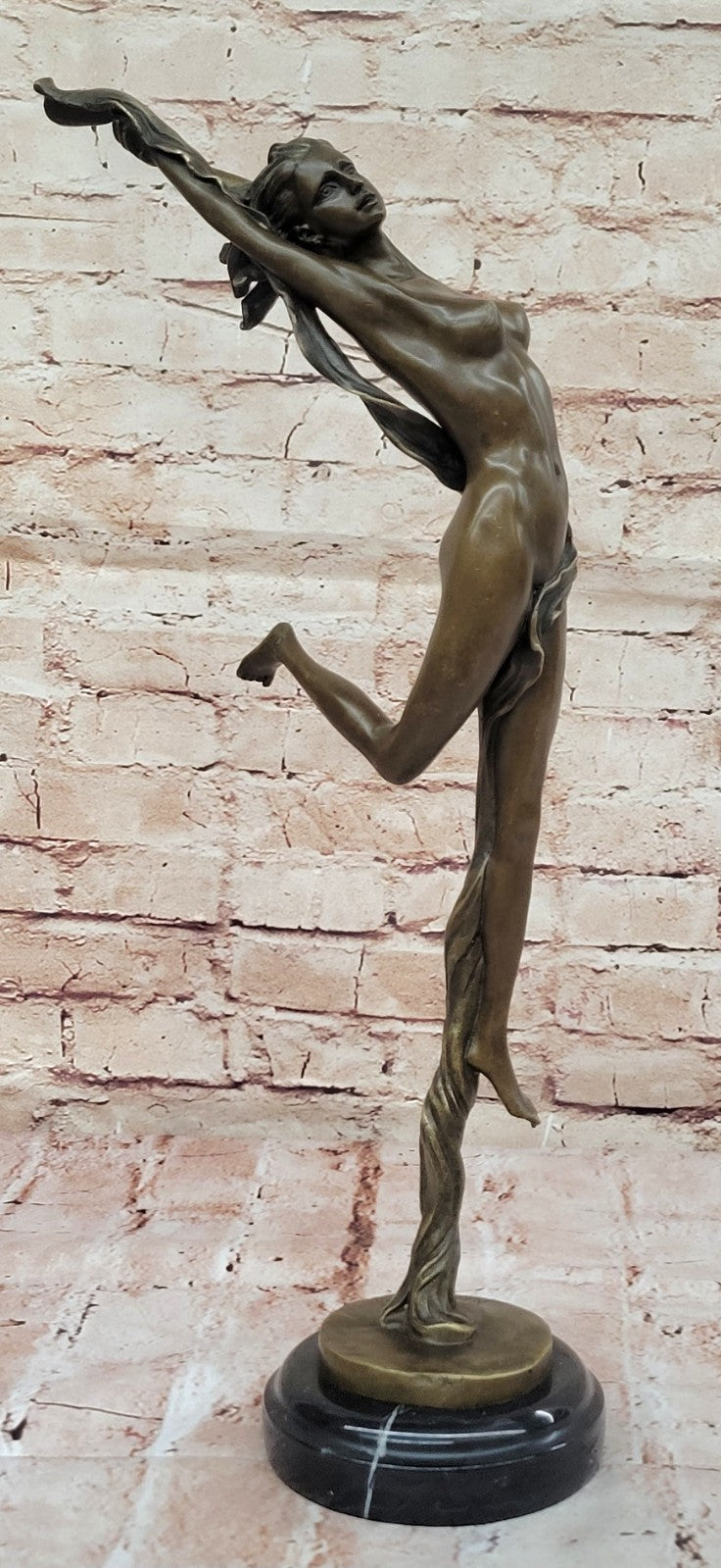 Sexy Nude Erotic Nymph Sculpture Signed Original Vitaleh Hot Cast Bronze Statue