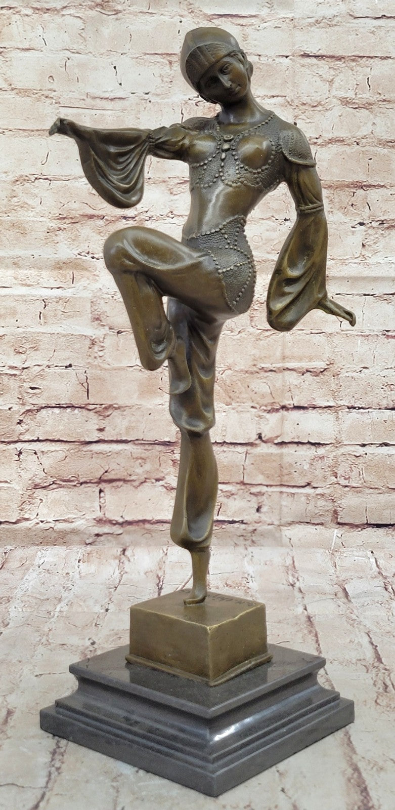 VINTAGE LARGE GIFT DECO DANCER DIMITRI CHIPARUS BRONZE SCULPTURE SIGNED FIGURE