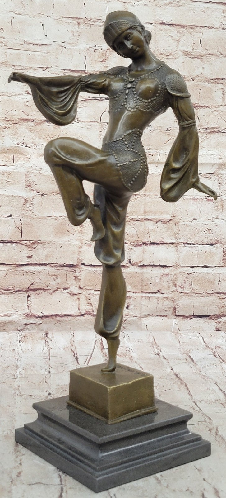VINTAGE LARGE GIFT DECO DANCER DIMITRI CHIPARUS BRONZE SCULPTURE SIGNED FIGURE