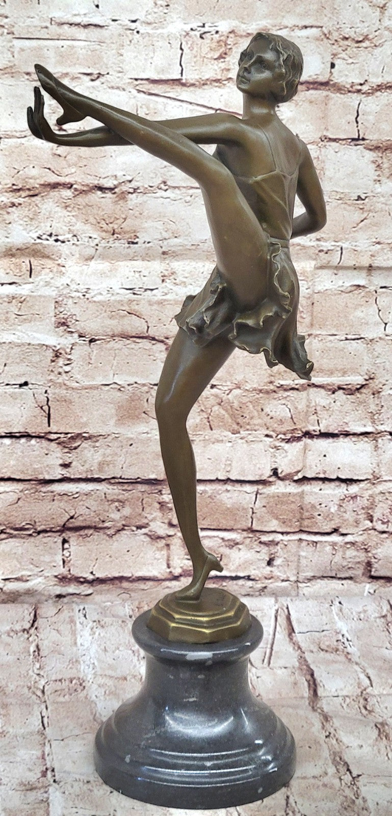 COLLECTIBLE BRONZE SCULPTURE STATUE Dancers 19"Tall Classical Dancer Ballerina