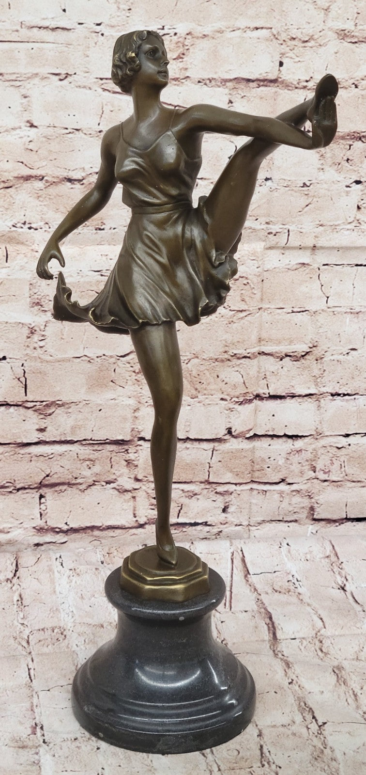 COLLECTIBLE BRONZE SCULPTURE STATUE Dancers 19"Tall Classical Dancer Ballerina
