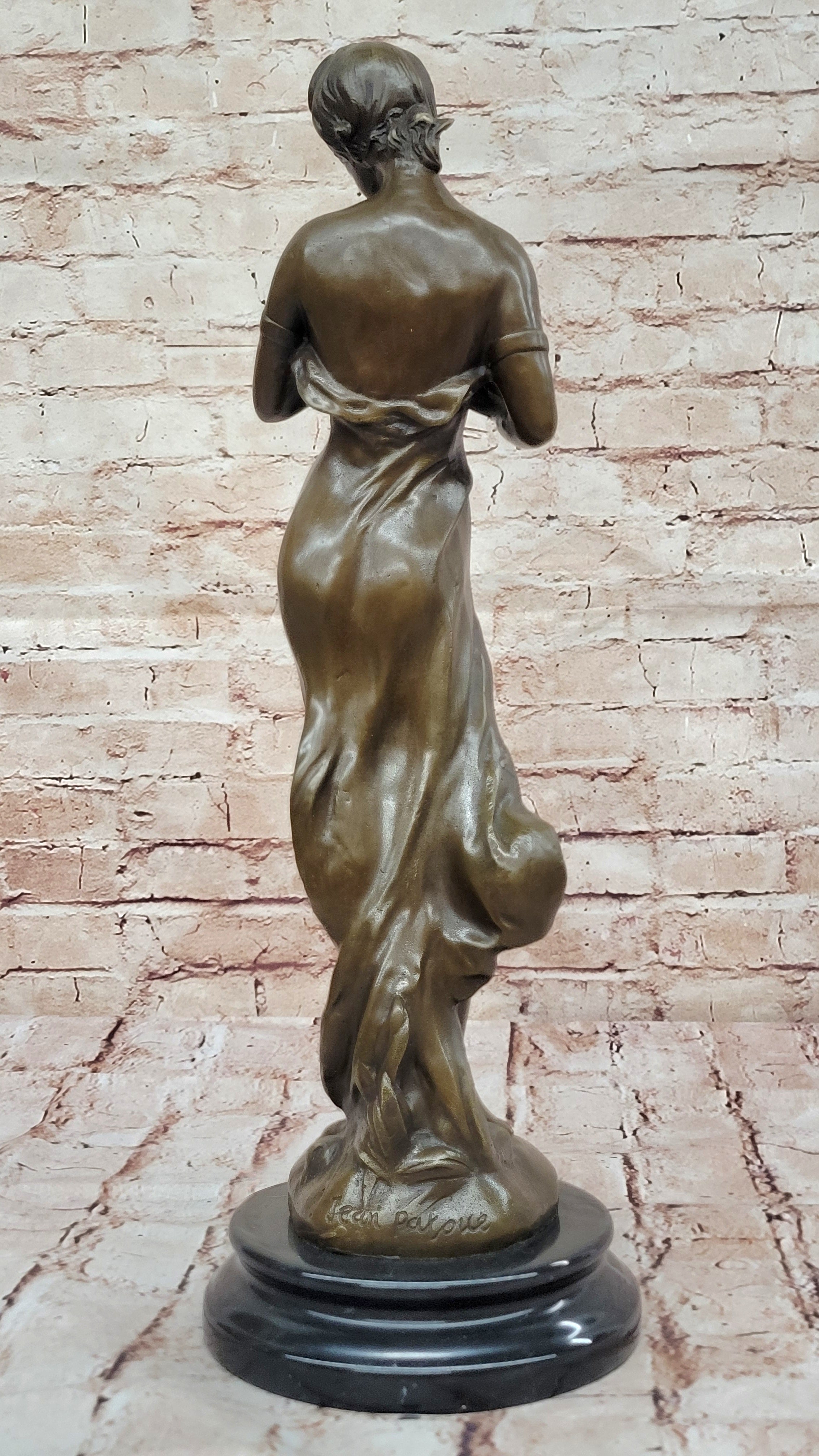 Nude Genuine Solid bronze Sculpture SALE Bird W/ Woman by Jean Patoue