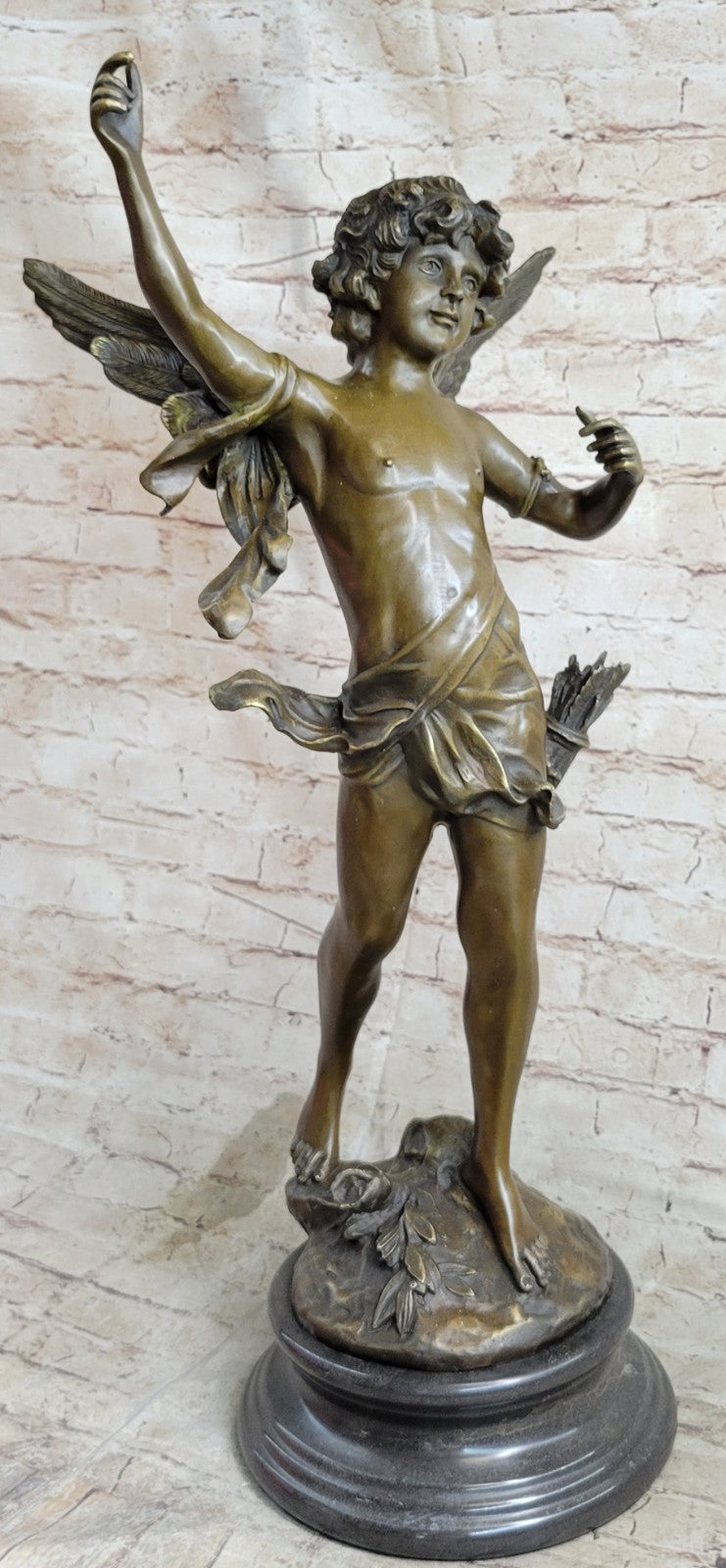 Signed Moreau Guardian Angel From Heaven Bronze Statue Sculpture Figurine Figure