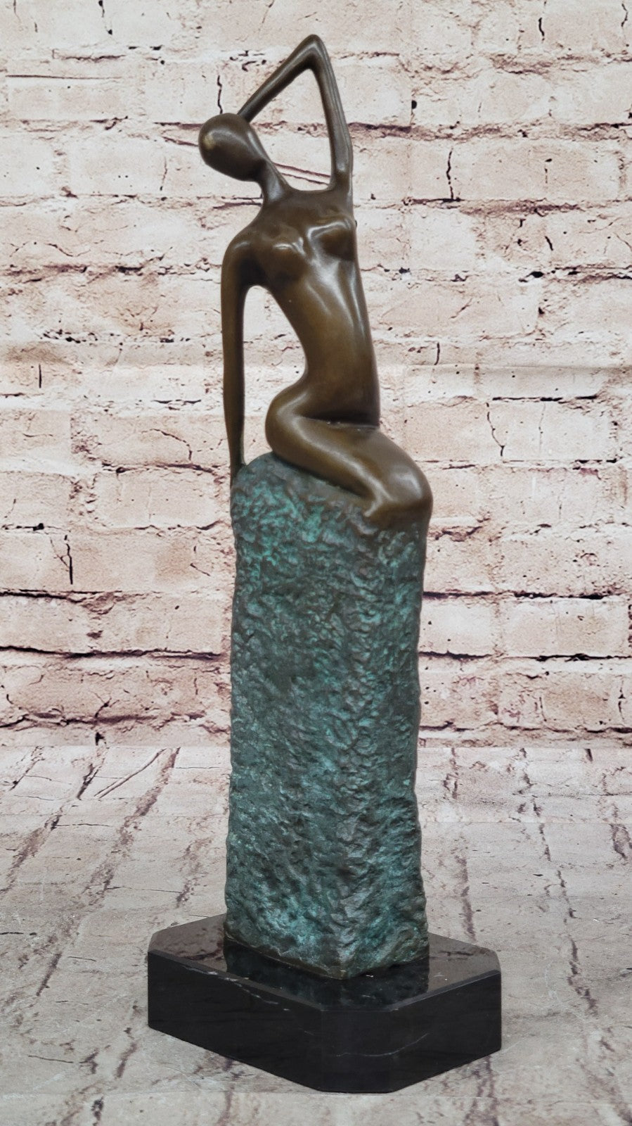 Aldo Vitaleh Abstract Modern Art Bronze Sculpture Marble Nude Statue Home Deco