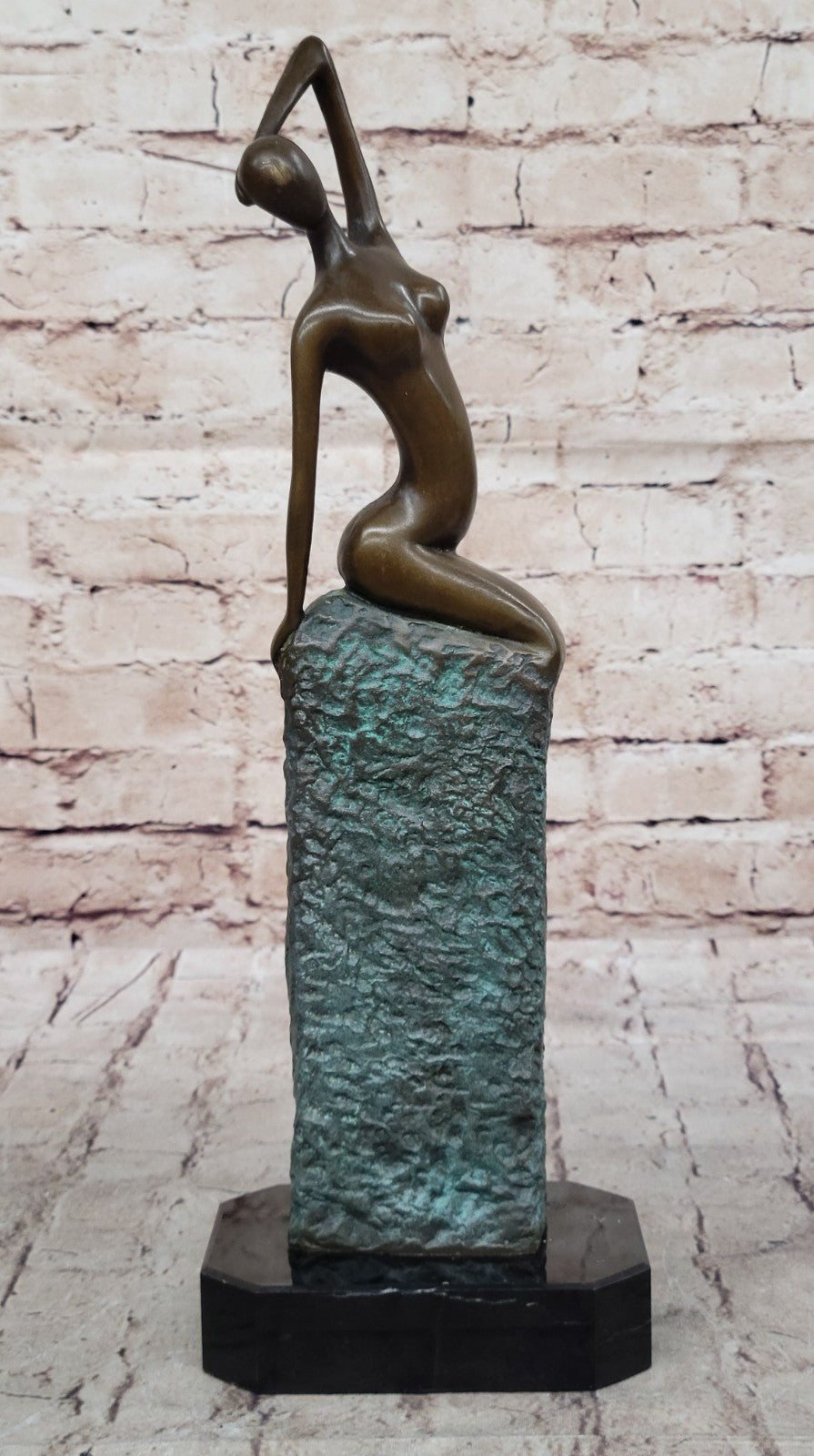 Aldo Vitaleh Abstract Modern Art Bronze Sculpture Marble Nude Statue Home Deco