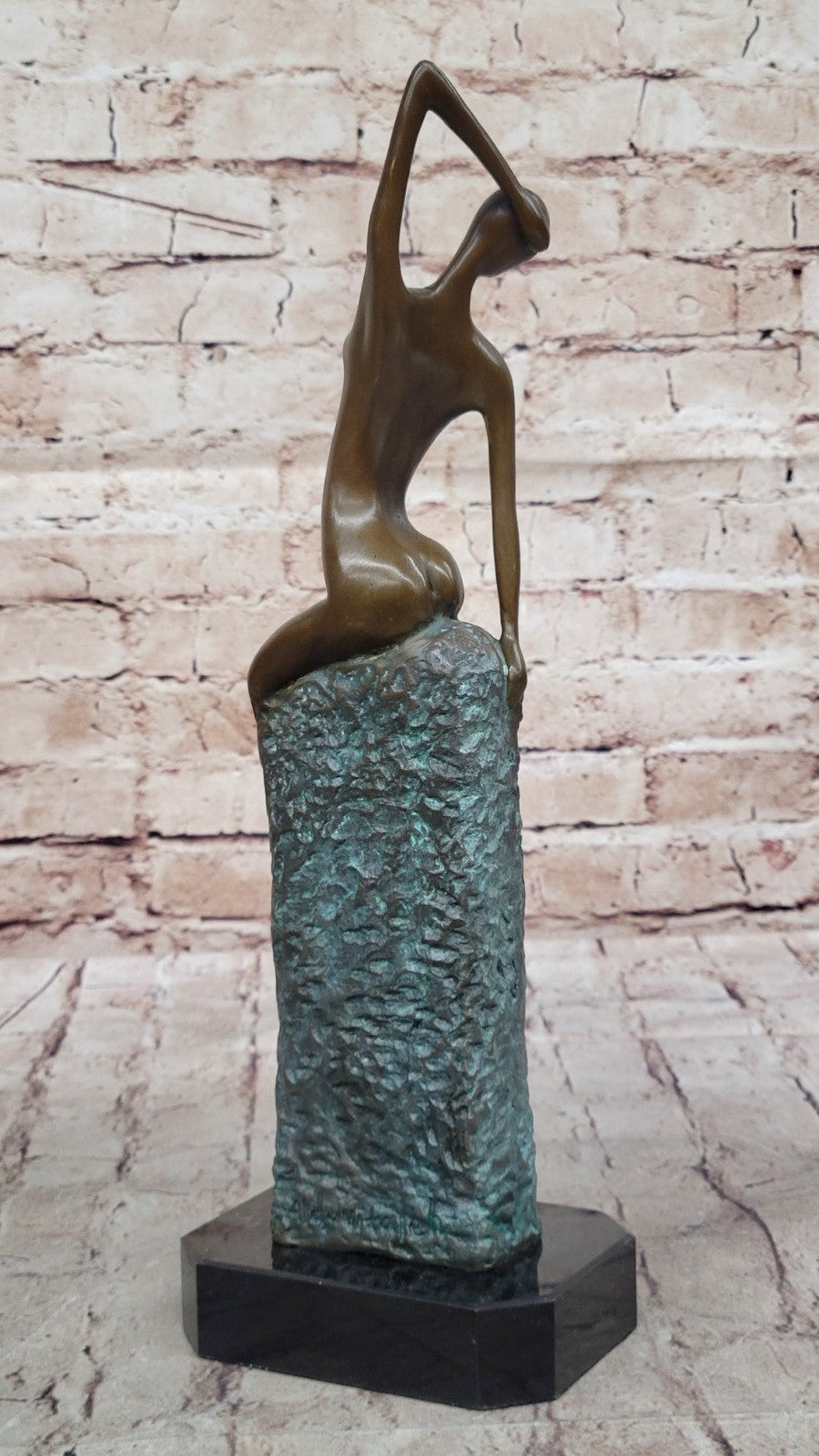 Aldo Vitaleh Abstract Modern Art Bronze Sculpture Marble Nude Statue Home Deco