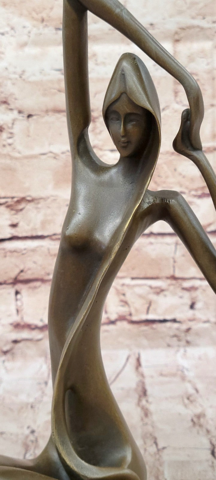 Bronze Sculpture Surrealist Abstract Modern Art Girl Dancer Statue Deco Figure