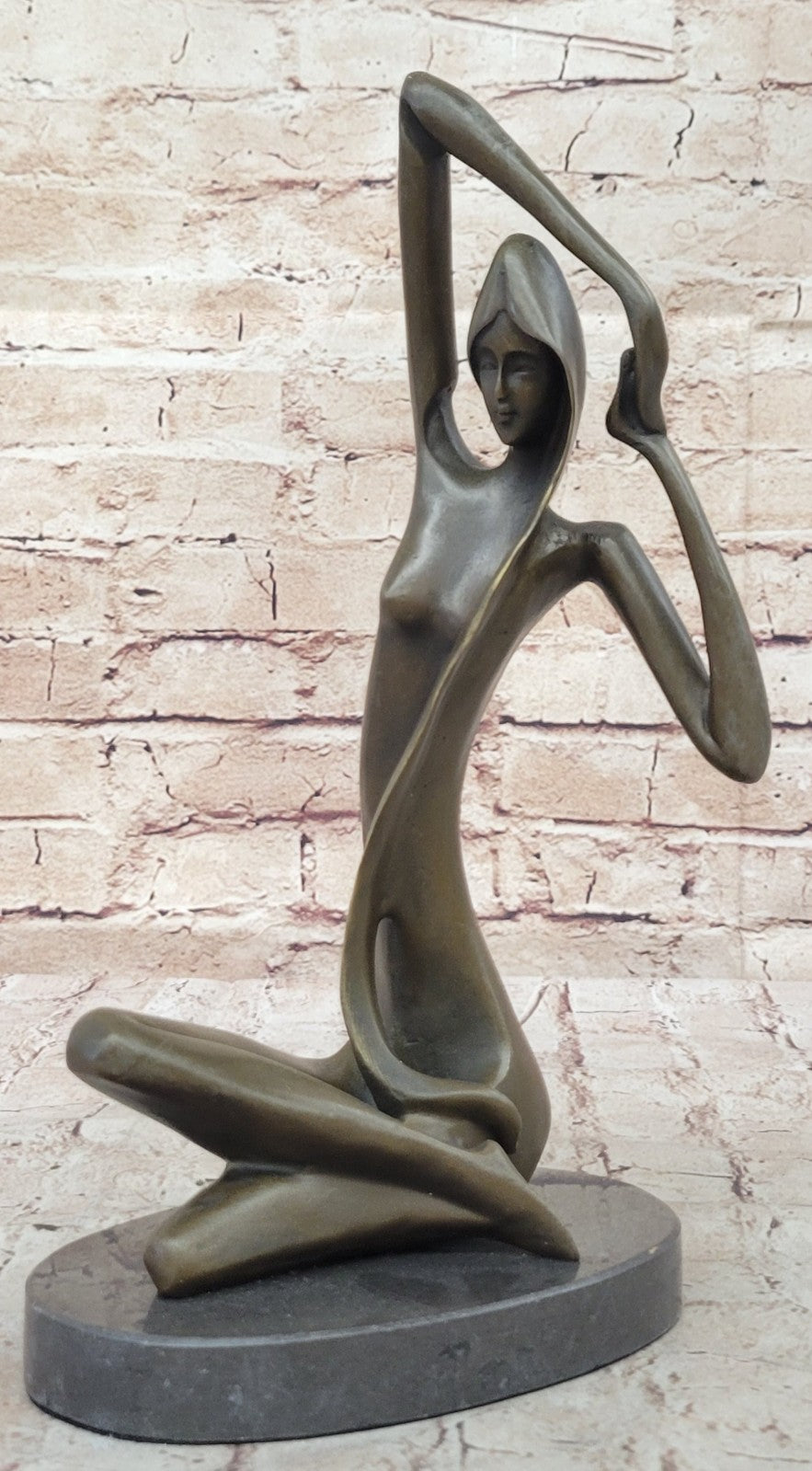 Bronze Sculpture Surrealist Abstract Modern Art Girl Dancer Statue Deco Figure