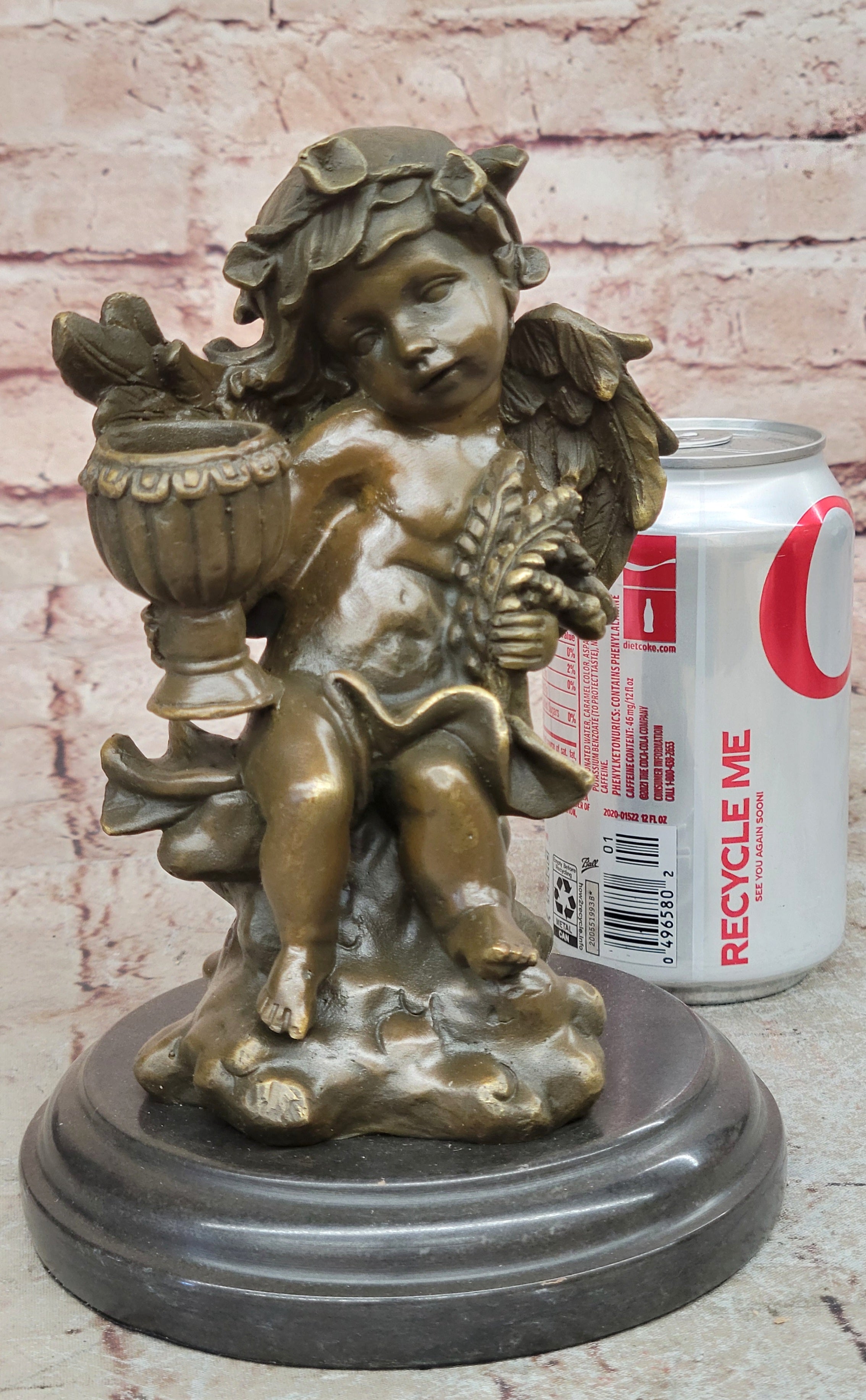 Signed Moreau French Artist Baby Angel Bookend Book end Bronze Sculpture