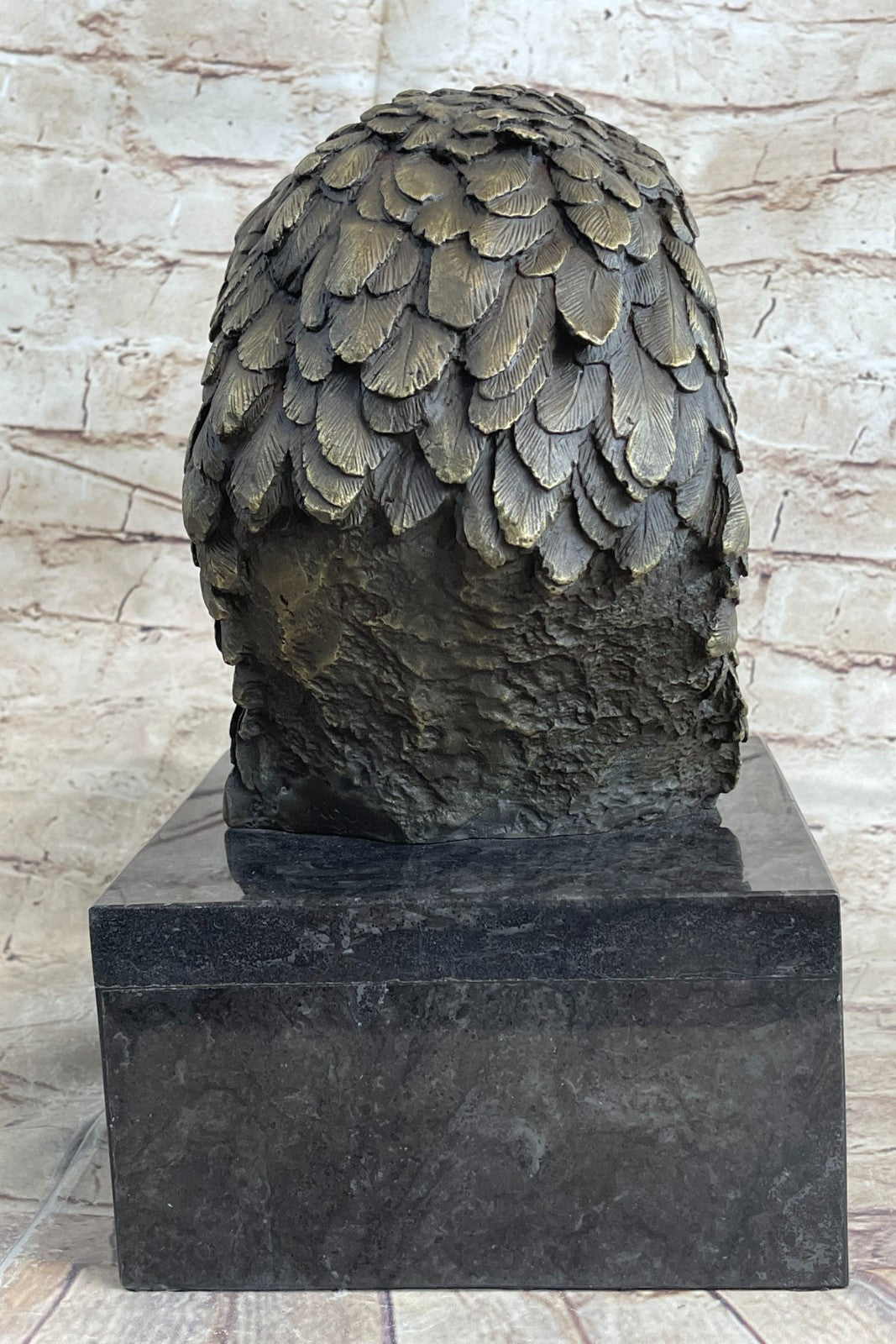Detailed Rare Eagle Marble Sculpture Bust Bronze Head Collectible Art Deco Sale