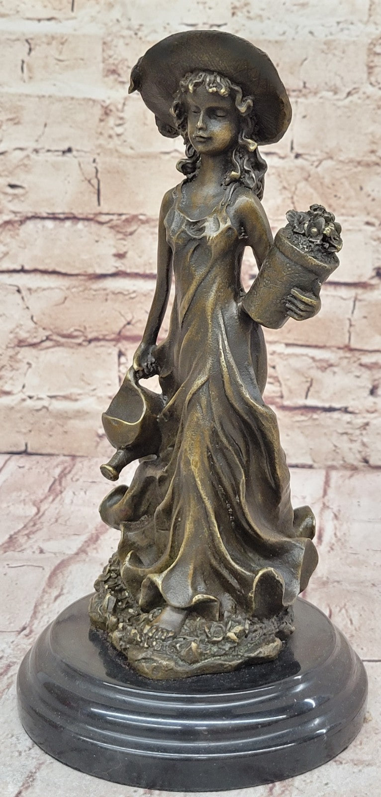Handcrafted bronze sculpture SALE Garden In Girl Southern Patoue Original Artwork