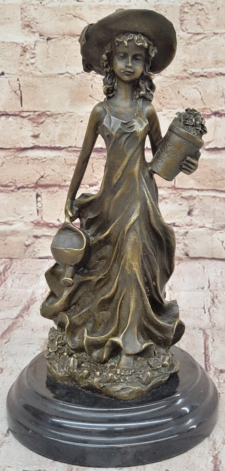 Handcrafted bronze sculpture SALE Garden In Girl Southern Patoue Original Artwork