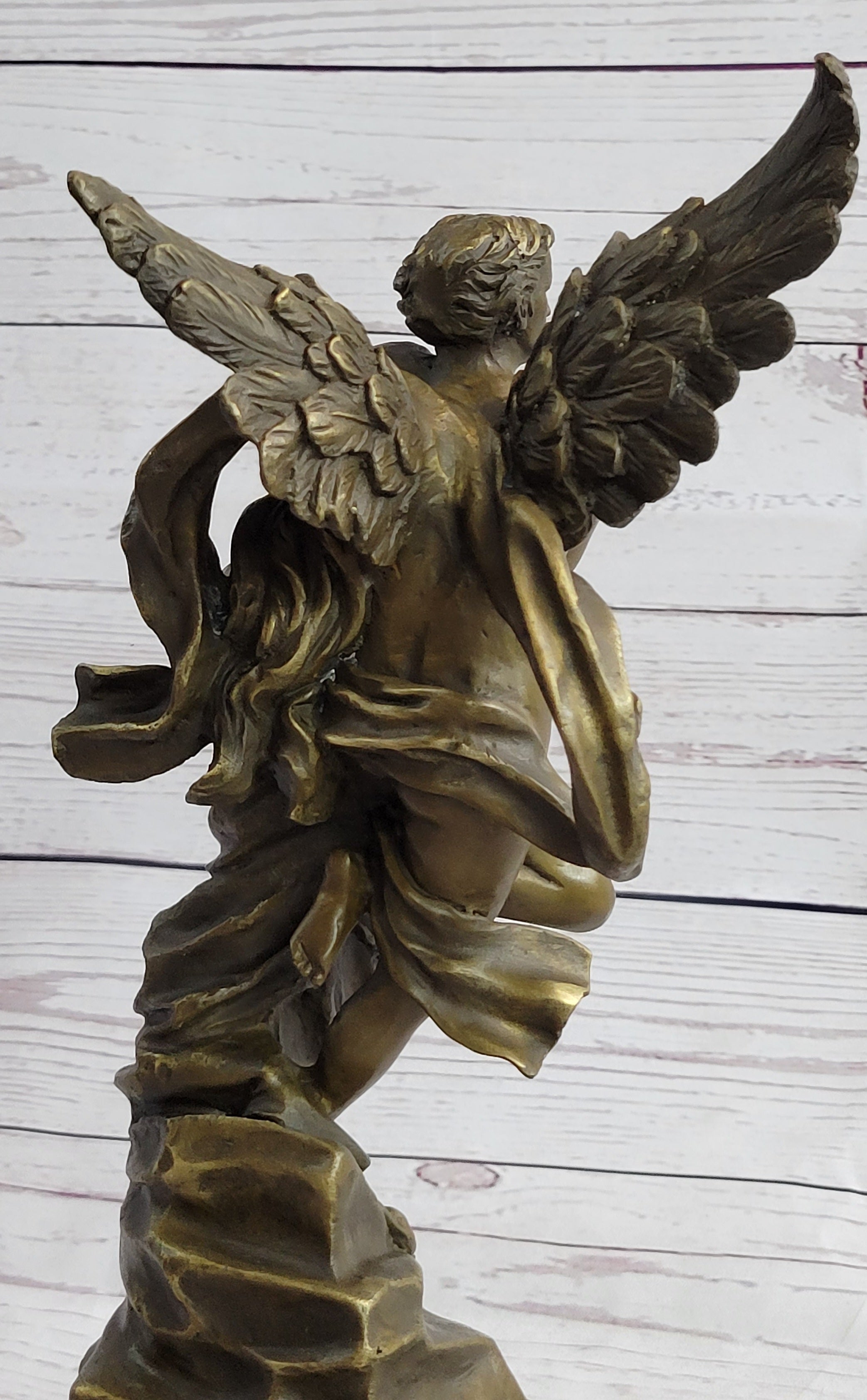 Bronze Sculpture Eros and Psyche For Valentine Day Gift Thoughtful Nude Figurine