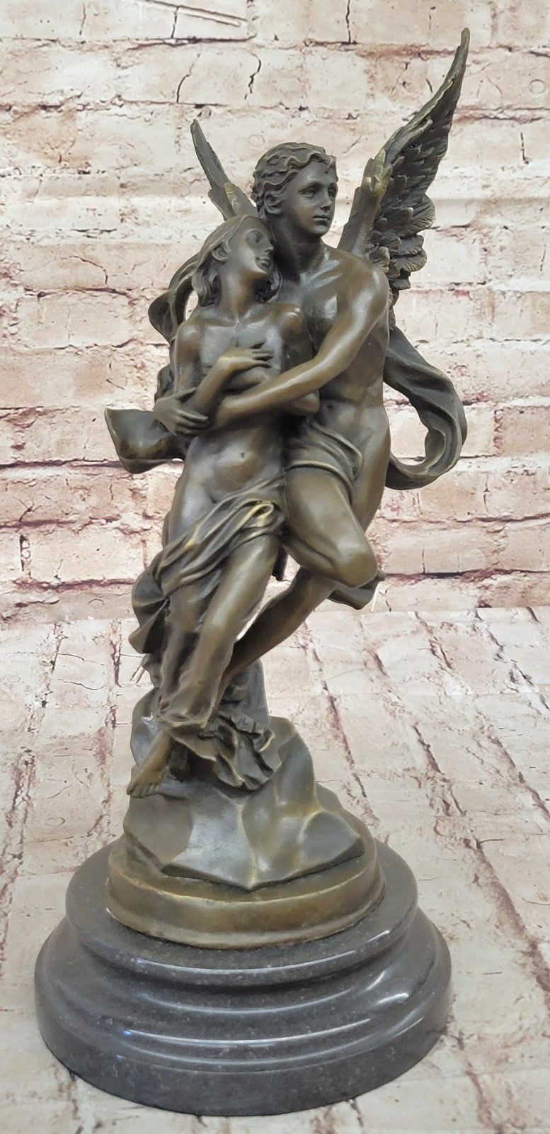 Cupid Eros and Psyche Greek Mythology Lovers Flirtation Bronze Statue SALE