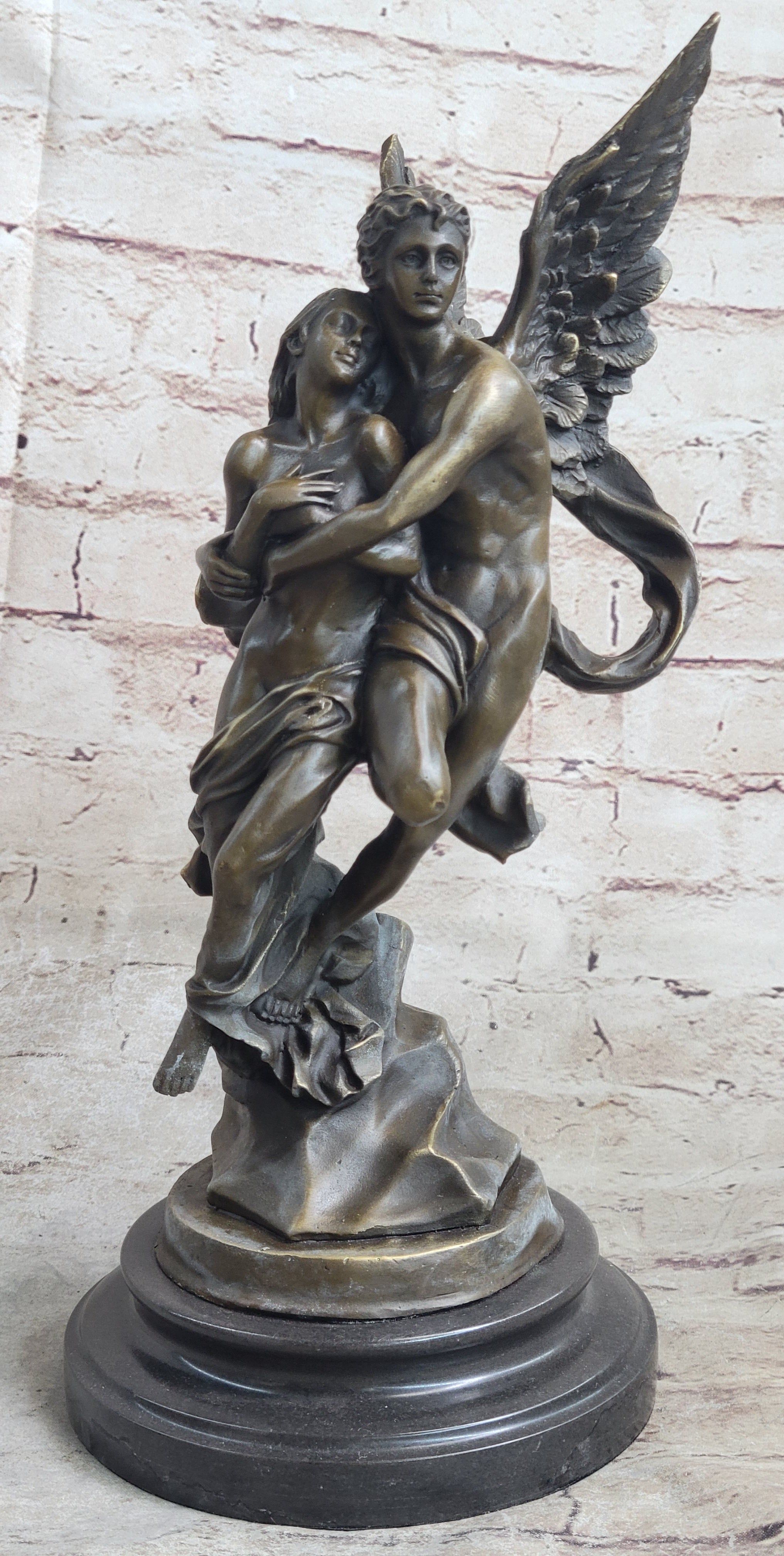 Cupid Eros and Psyche Greek Mythology Lovers Flirtation Bronze Statue SALE
