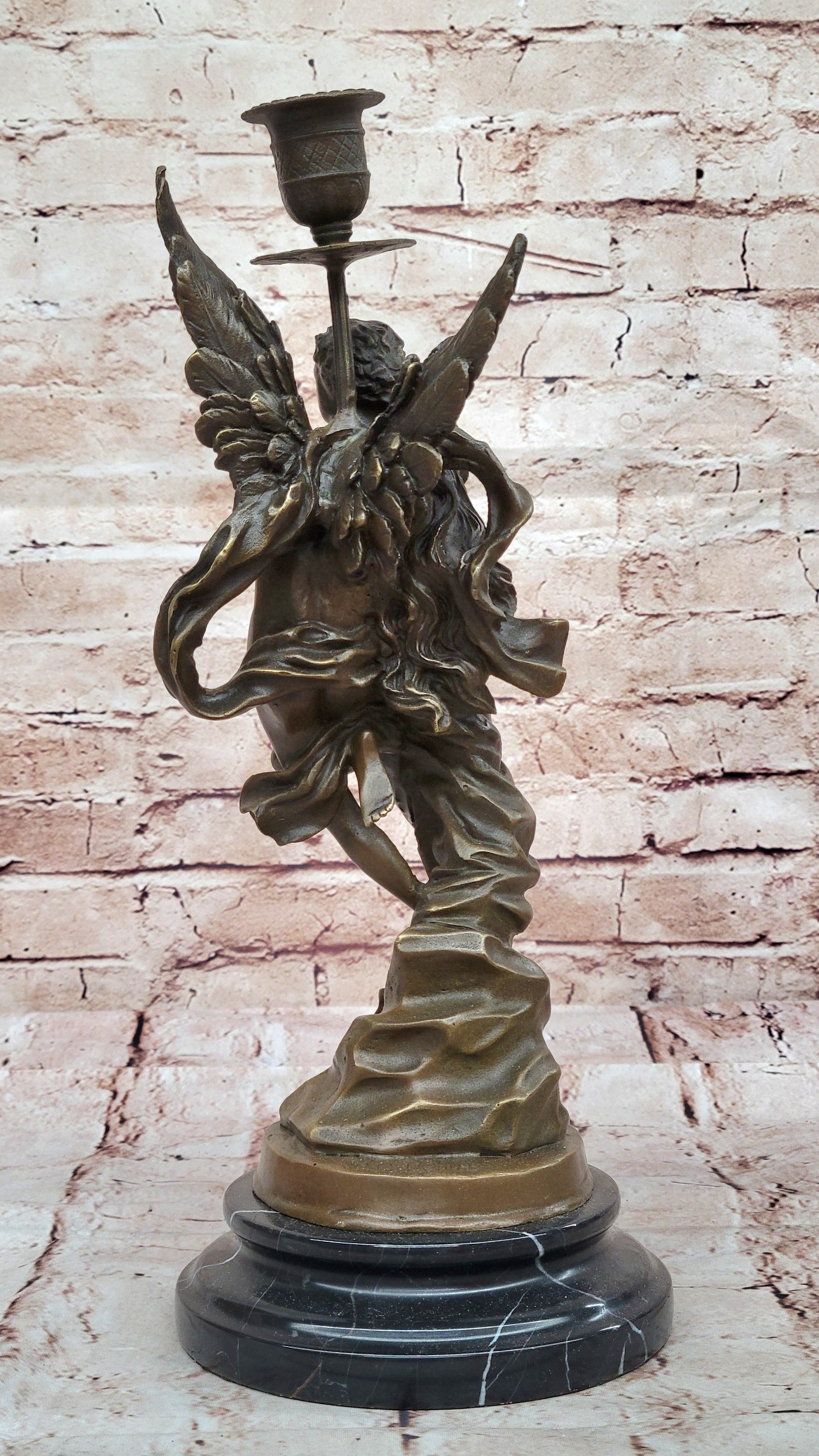 Art Decor Marble Bronze Sculpture Angel " Psyche and Eros " Statue Figure Cupid