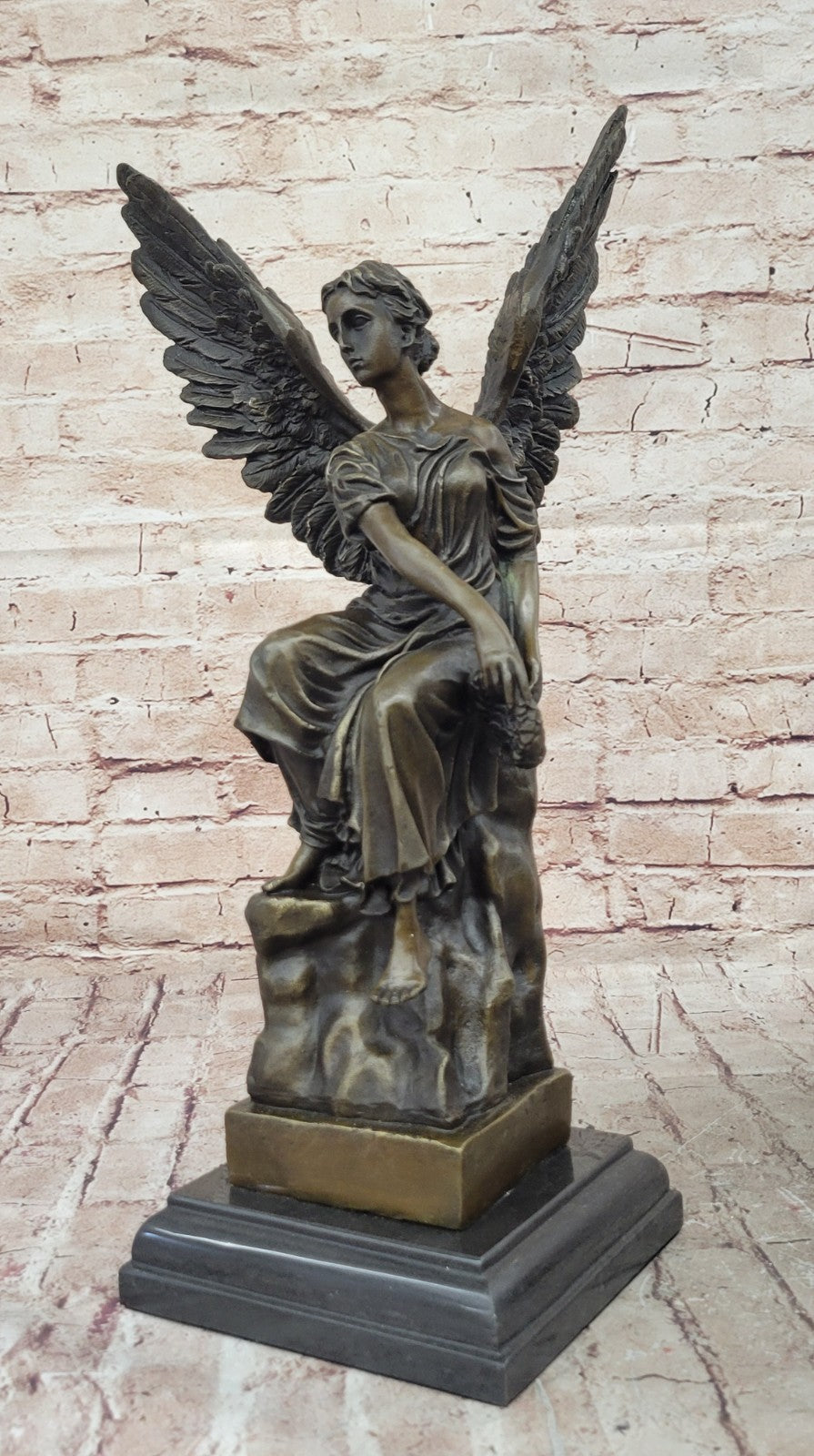 ART Archangels Nike Angel of Victory Mythical Bronze Sculpture Statue Decor GIFT