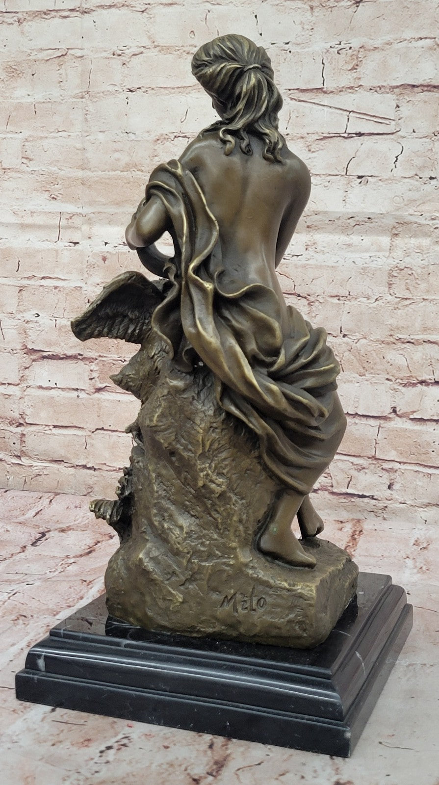 Art Deco “Leda and the Swan” Greek Mythology Bronze Sculpture – Classic Nude Figurine On Sale