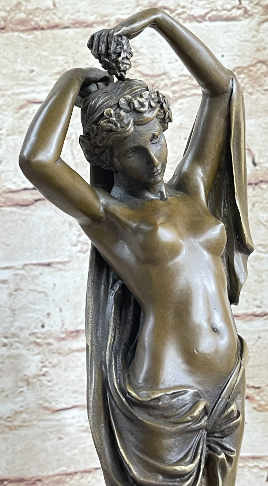 SIGNED MOREAU NUDE LADY WITH ANGEL BRONZE STATUE ART DECO HOT CAST MARBLE FIGURE