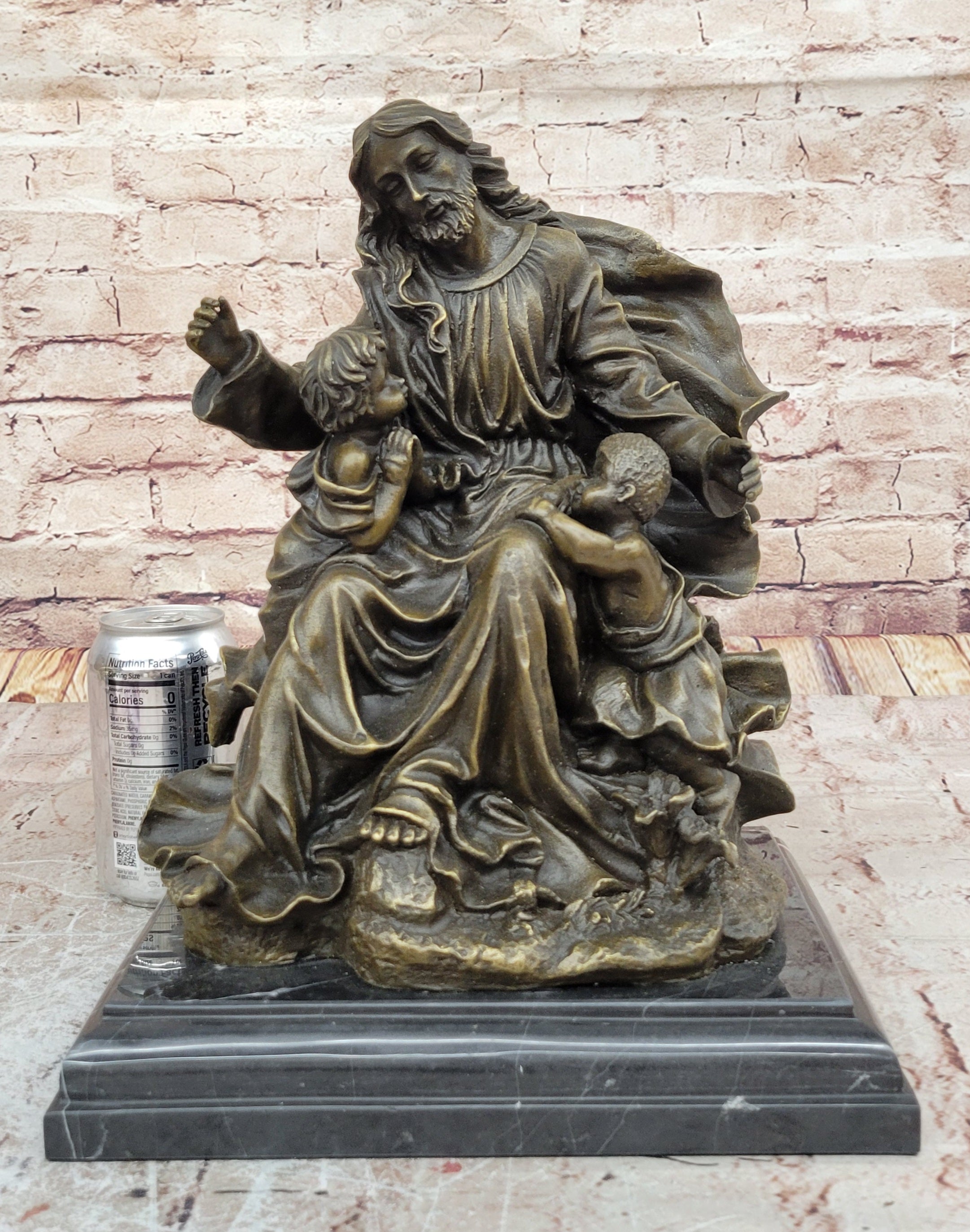 Collectible Bronze DEAL Signed Real Valli Religious Jesus Teaching art decorativ