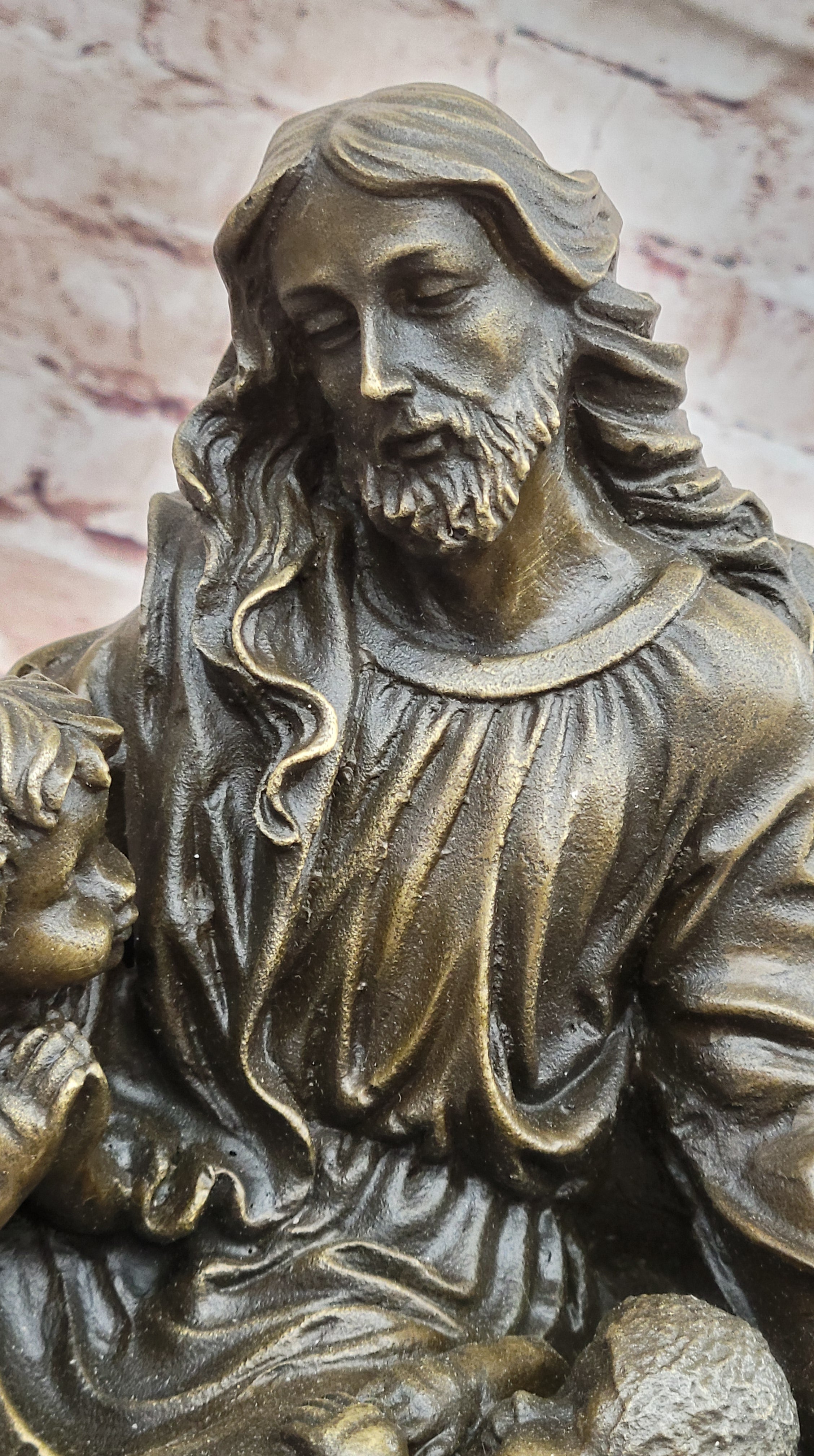 Collectible Bronze DEAL Signed Real Valli Religious Jesus Teaching art decorativ