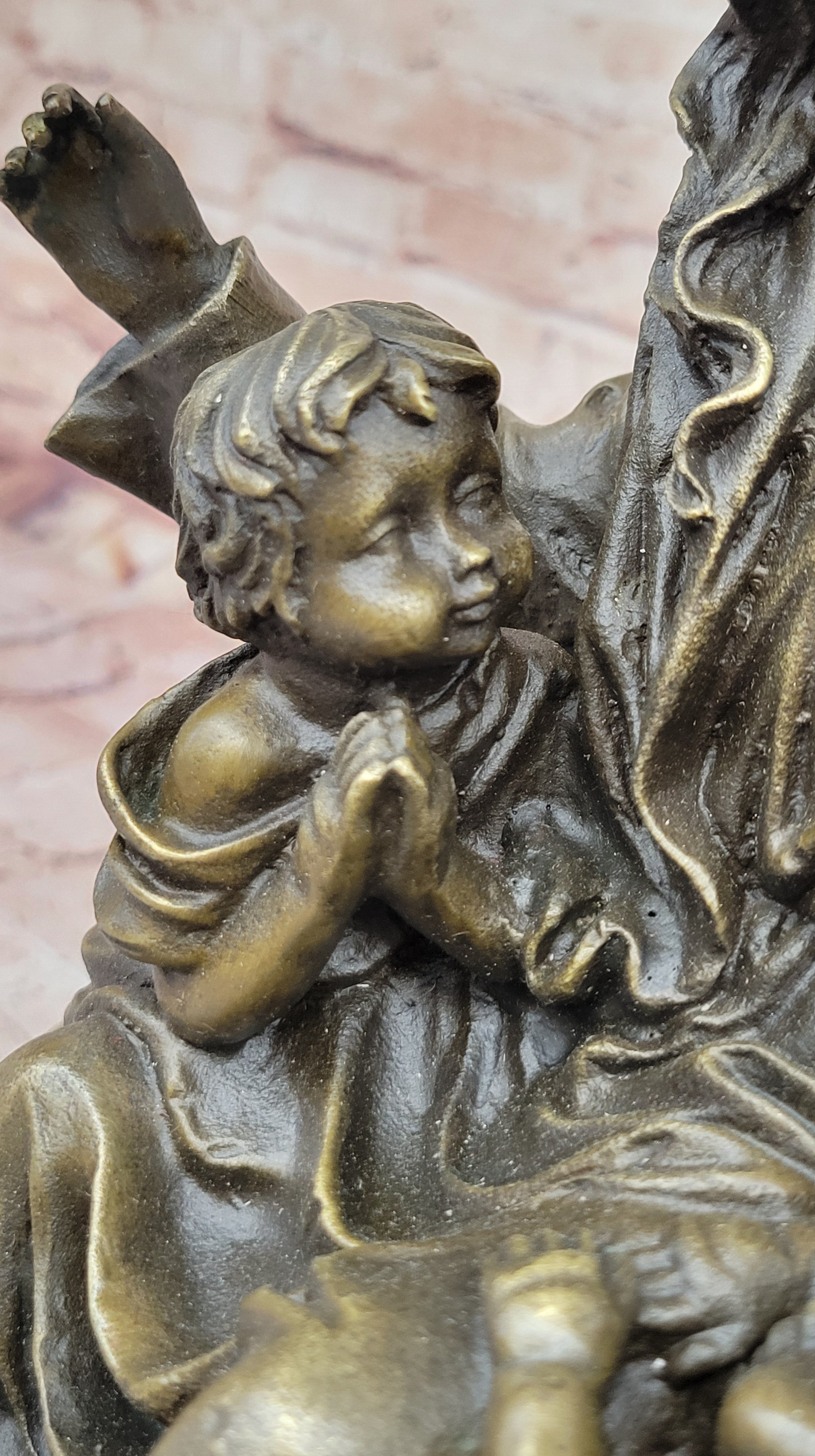 Collectible Bronze DEAL Signed Real Valli Religious Jesus Teaching art decorativ