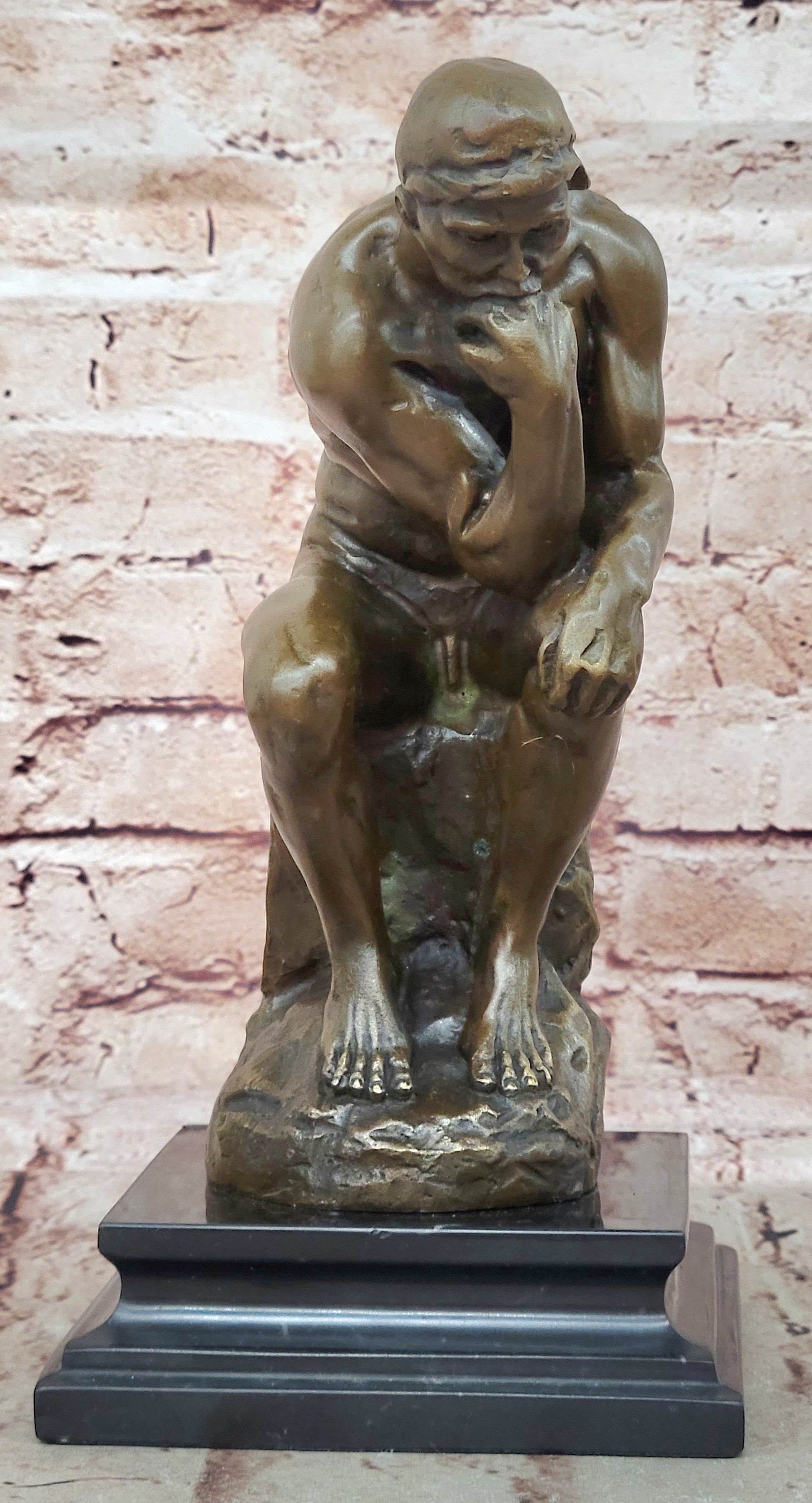 Bronze Sculpture Statue 10" The Thinker Rodin Sculpture Museum Reproduction Sale