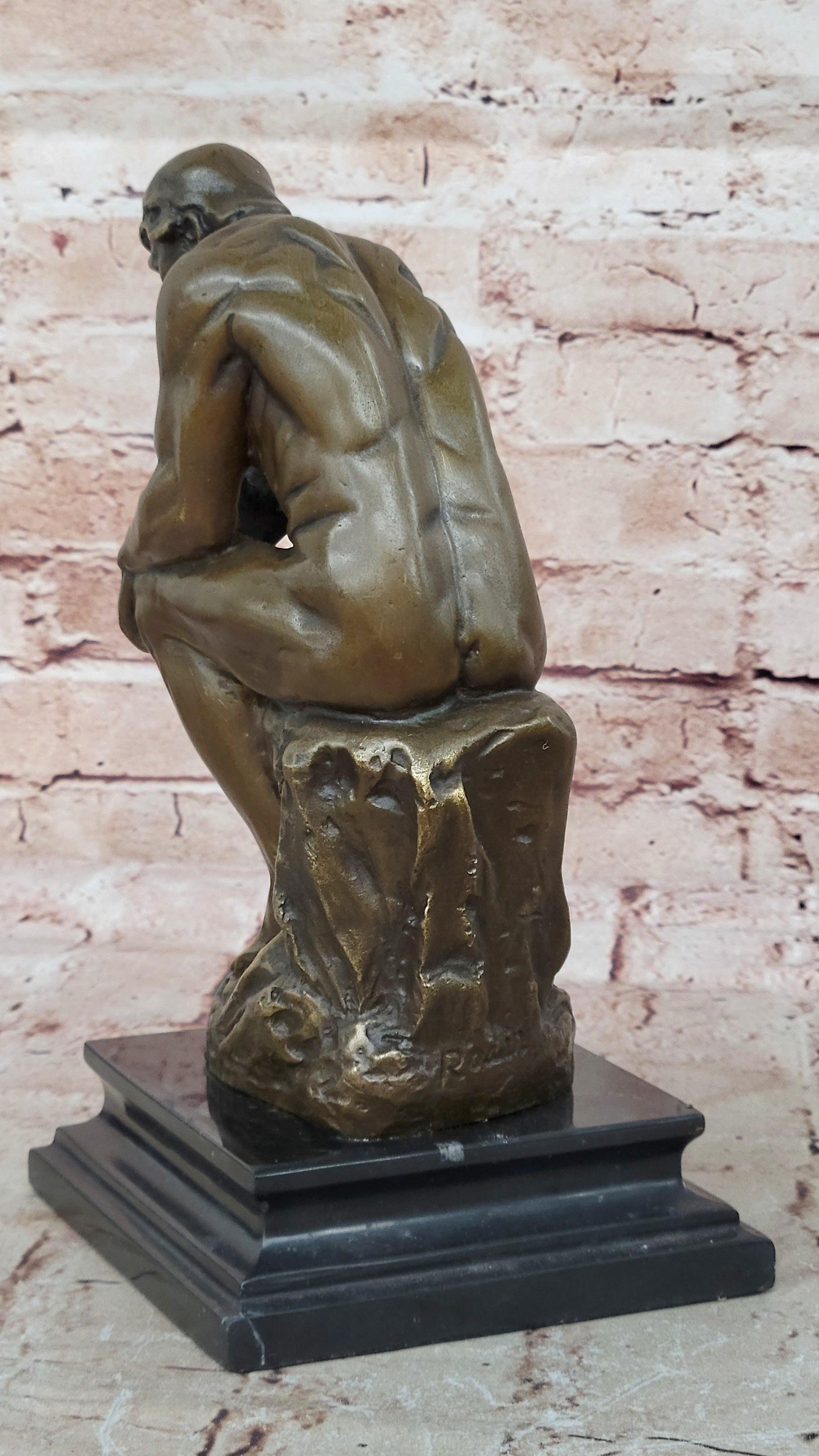 Bronze Sculpture Statue 10" The Thinker Rodin Sculpture Museum Reproduction Sale