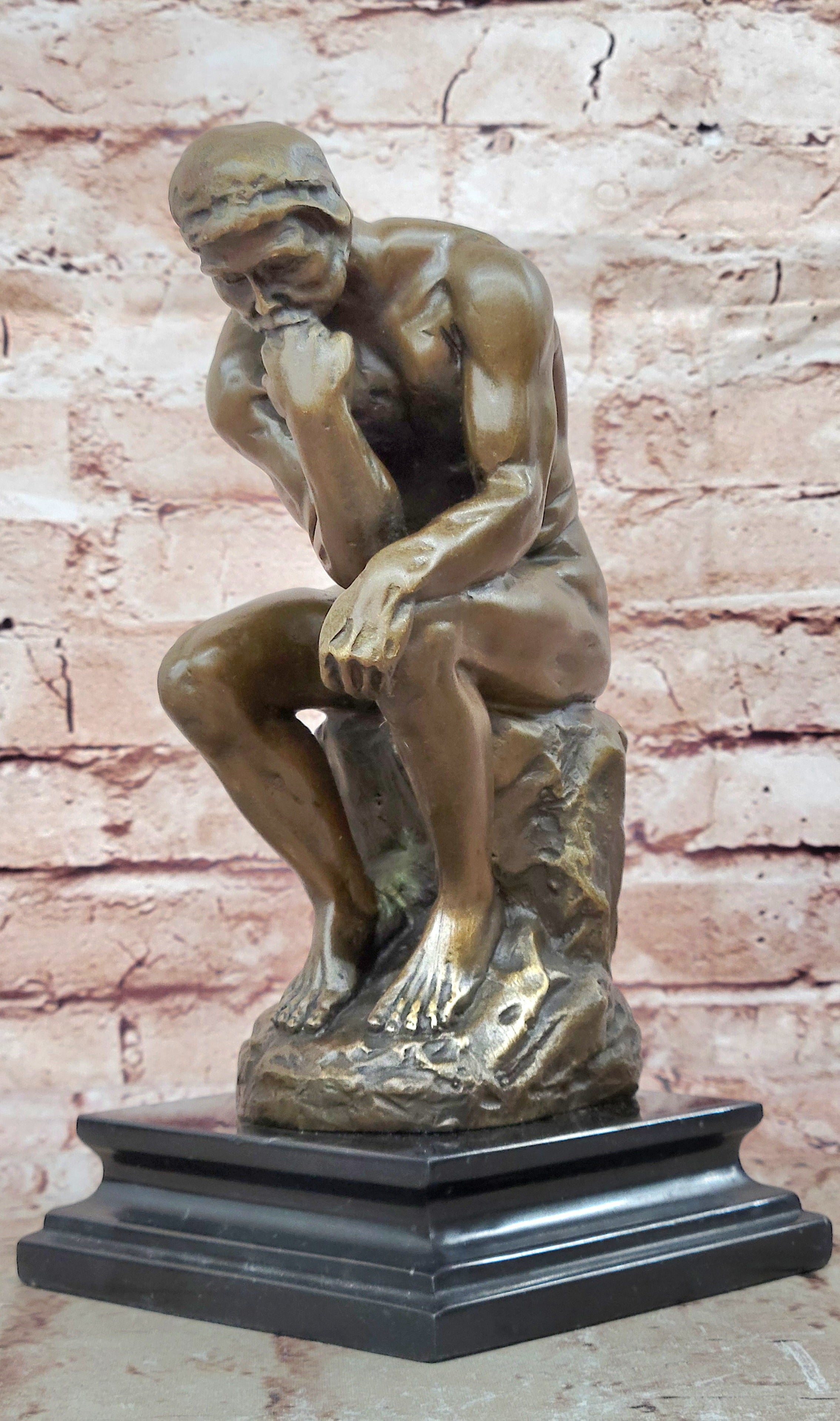 Bronze Sculpture Statue 10" The Thinker Rodin Sculpture Museum Reproduction Sale