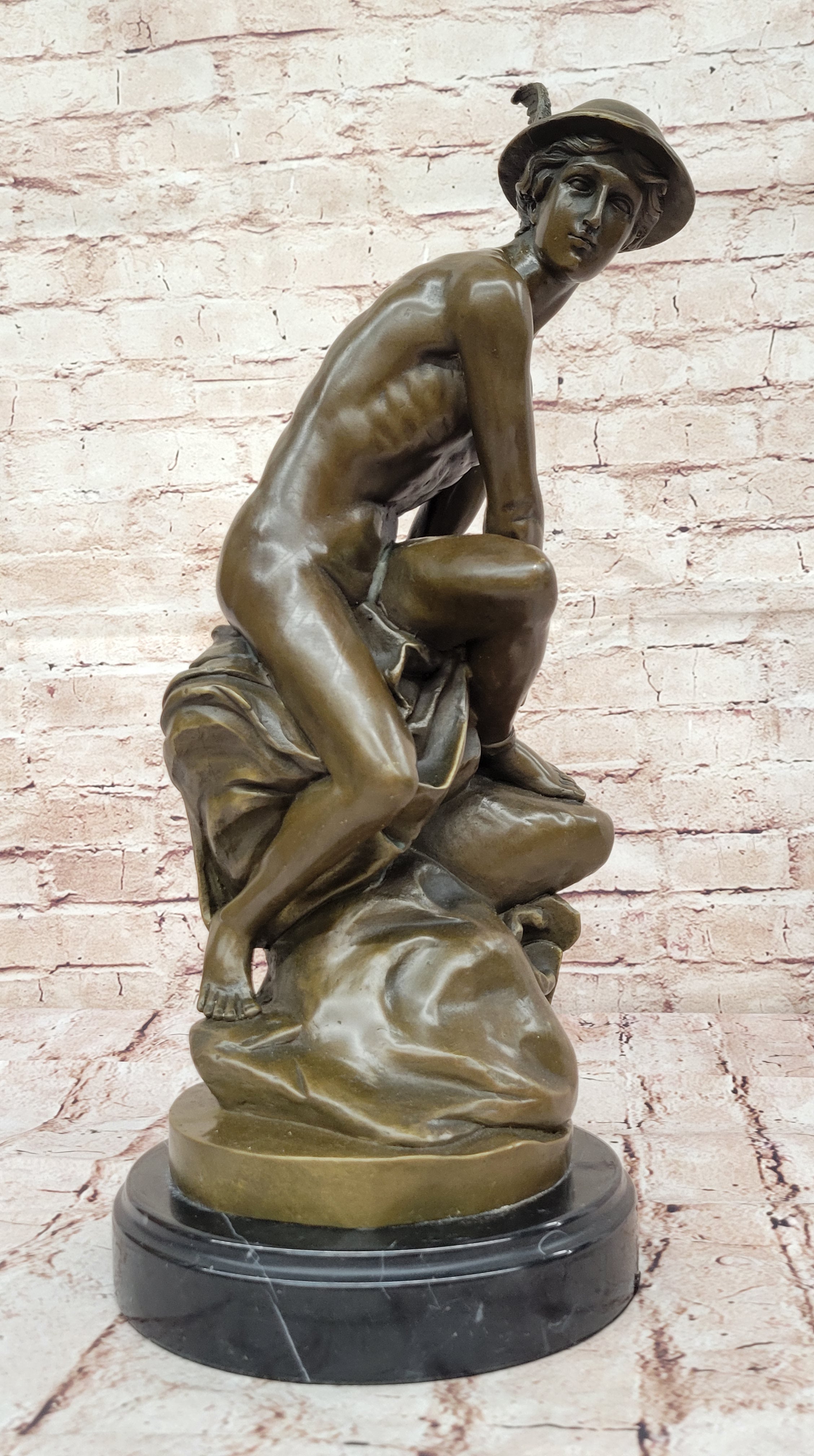 Handcrafted bronze sculpture SALE Mythical Myth Roman Classic Mercury Casting AR