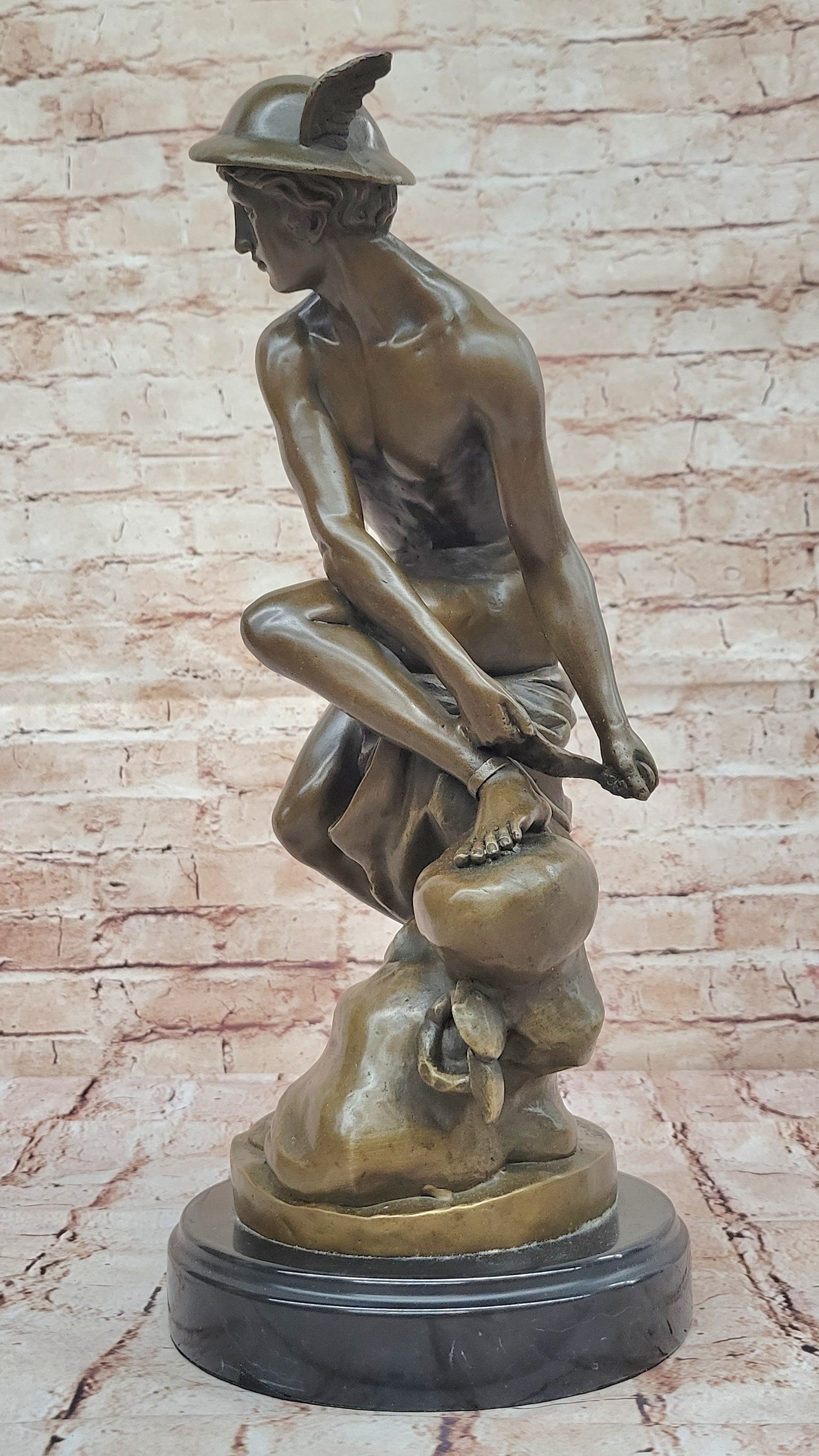 Handcrafted bronze sculpture SALE Mythical Myth Roman Classic Mercury Casting AR