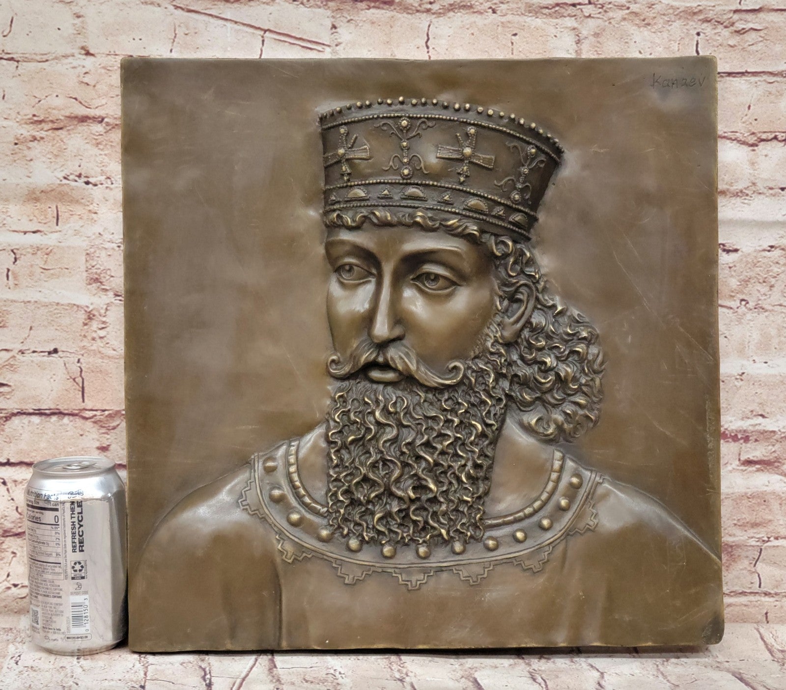 Art Deco Cyrus The Great Greatest Persian Empire King Bronze Sculpture for Wall