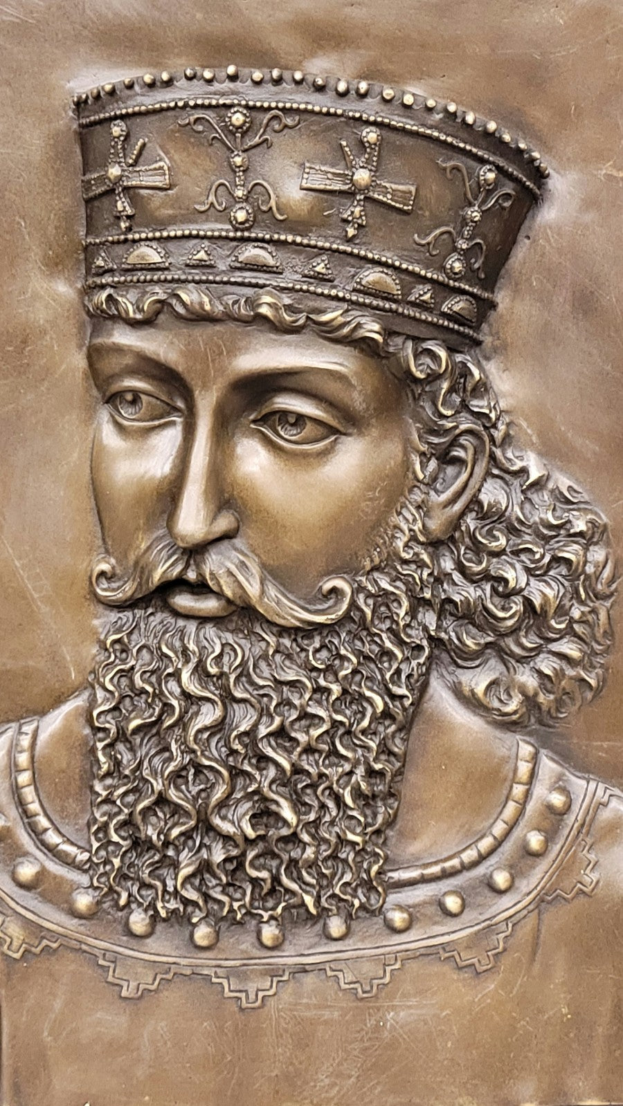 Art Deco Cyrus The Great Greatest Persian Empire King Bronze Sculpture for Wall